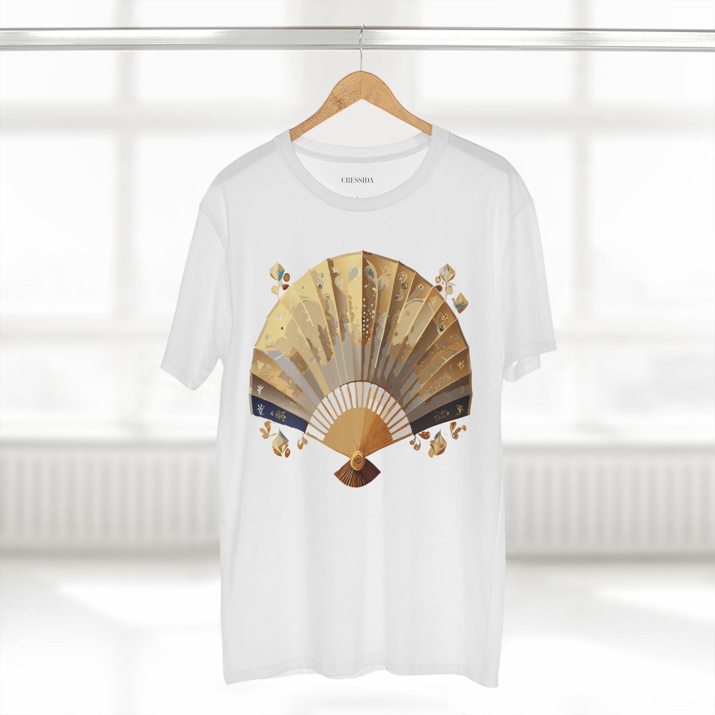 Antique Fan Graphic Design T-Shirt Unisex 100 Cotton Floral Carnival Artwork Tee 24