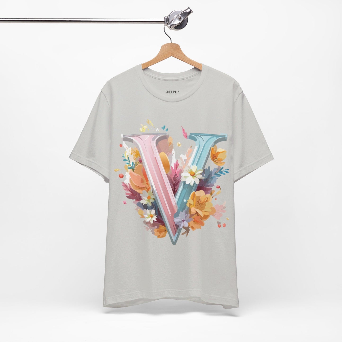 Letter V Graphic Tee Unisex Jersey Short Sleeve Art Design  Vintage Inspired