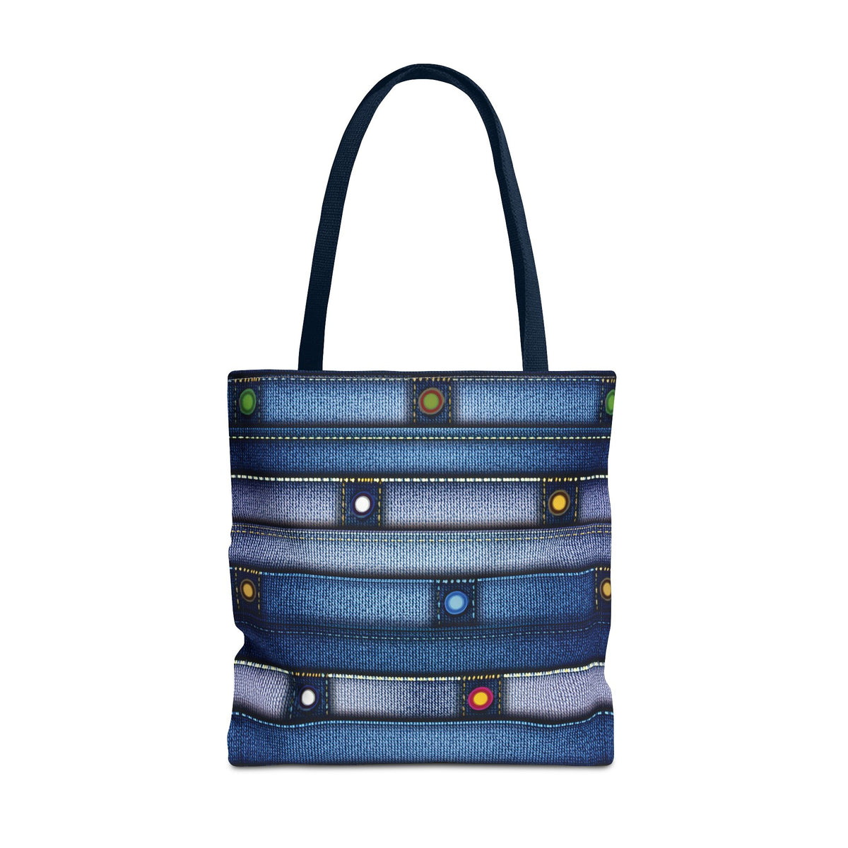 Denim Fabric Imitation Print Unisex Canvas Bag Poly Spun 3 Sizes Tote Bag 144