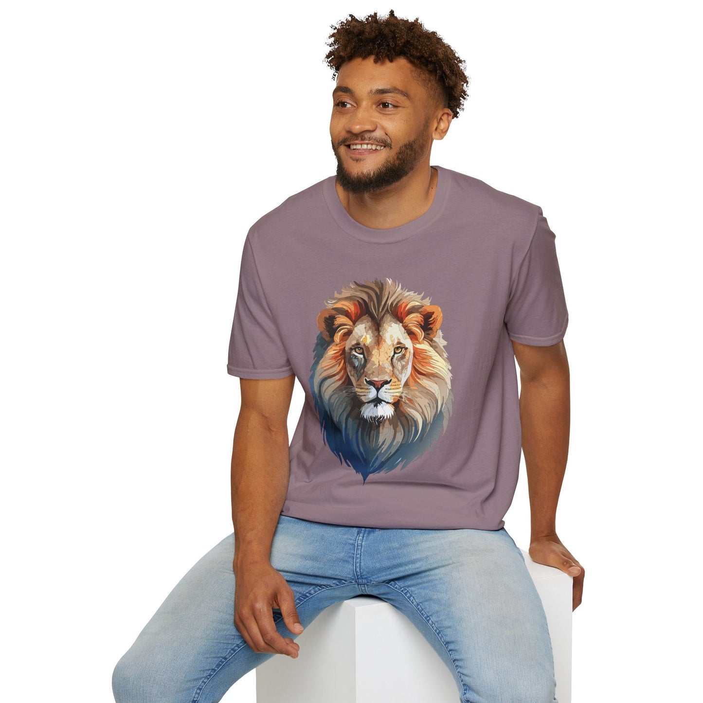 Gildan Lion Graphic Short Sleeve Softstyle Tee 100 Percent Cotton