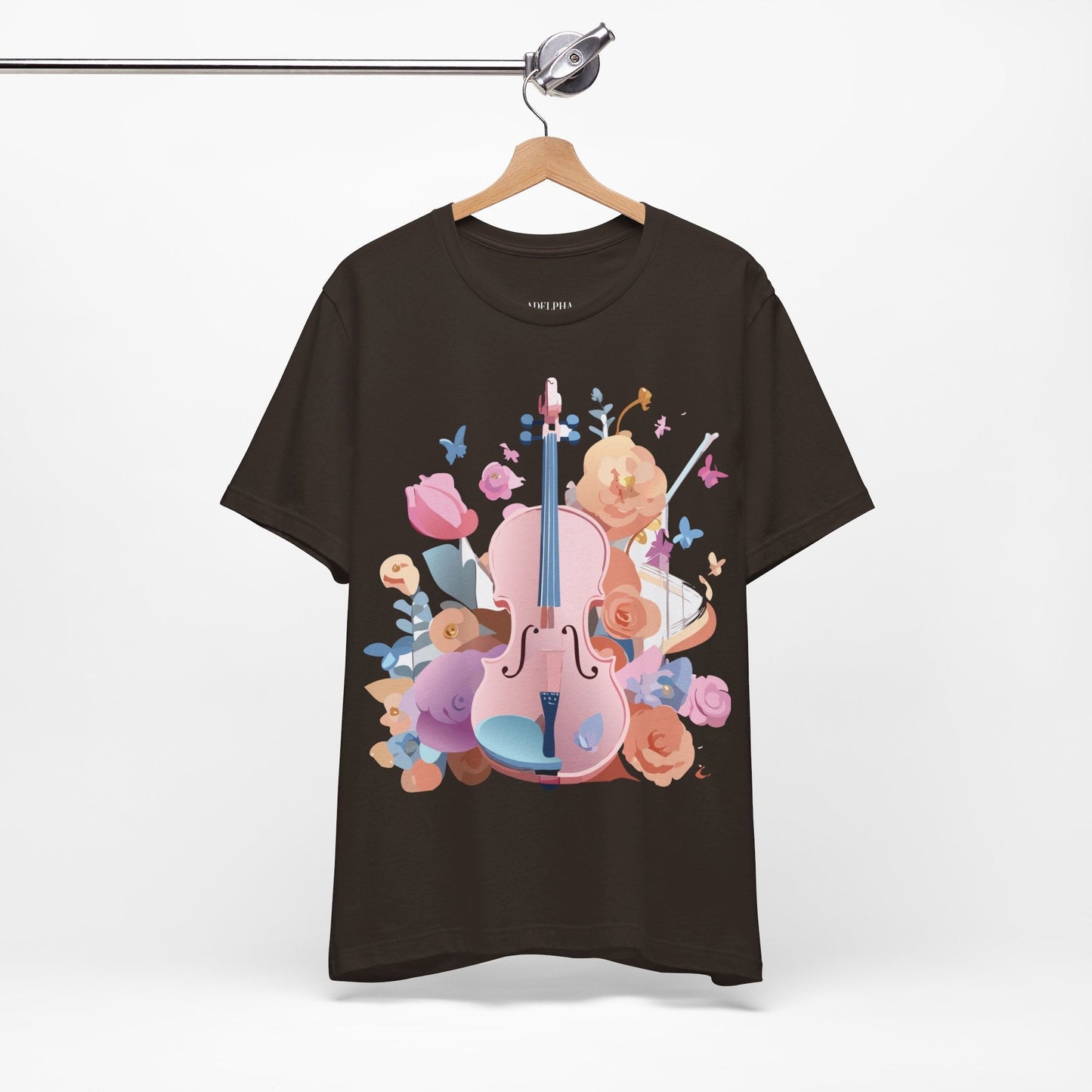 Music Graphic Unisex 100 Cotton Vintage Art with Musical Elements Tee 9