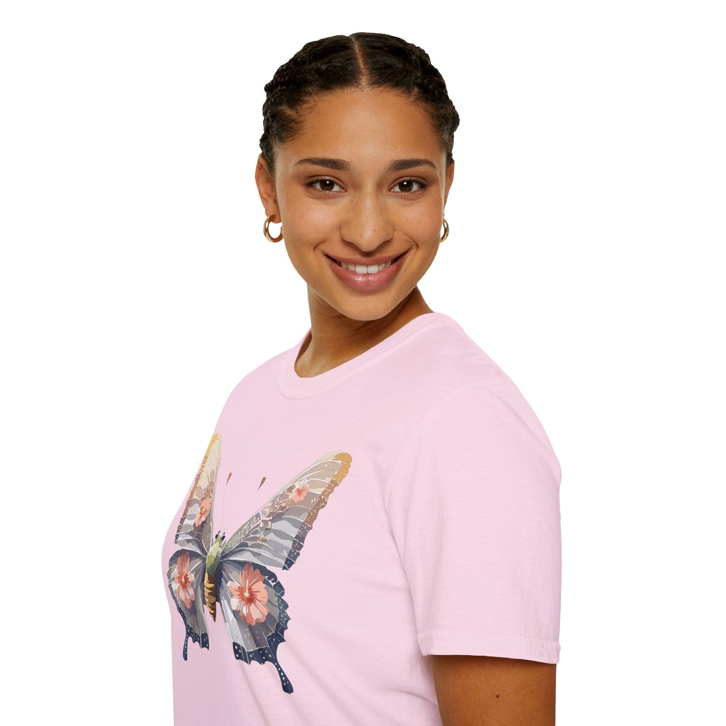 Butterfly T Shirt Unisex Monarch Design Gildan Softstyle 64000 100 Percent Ring Spun Cotton