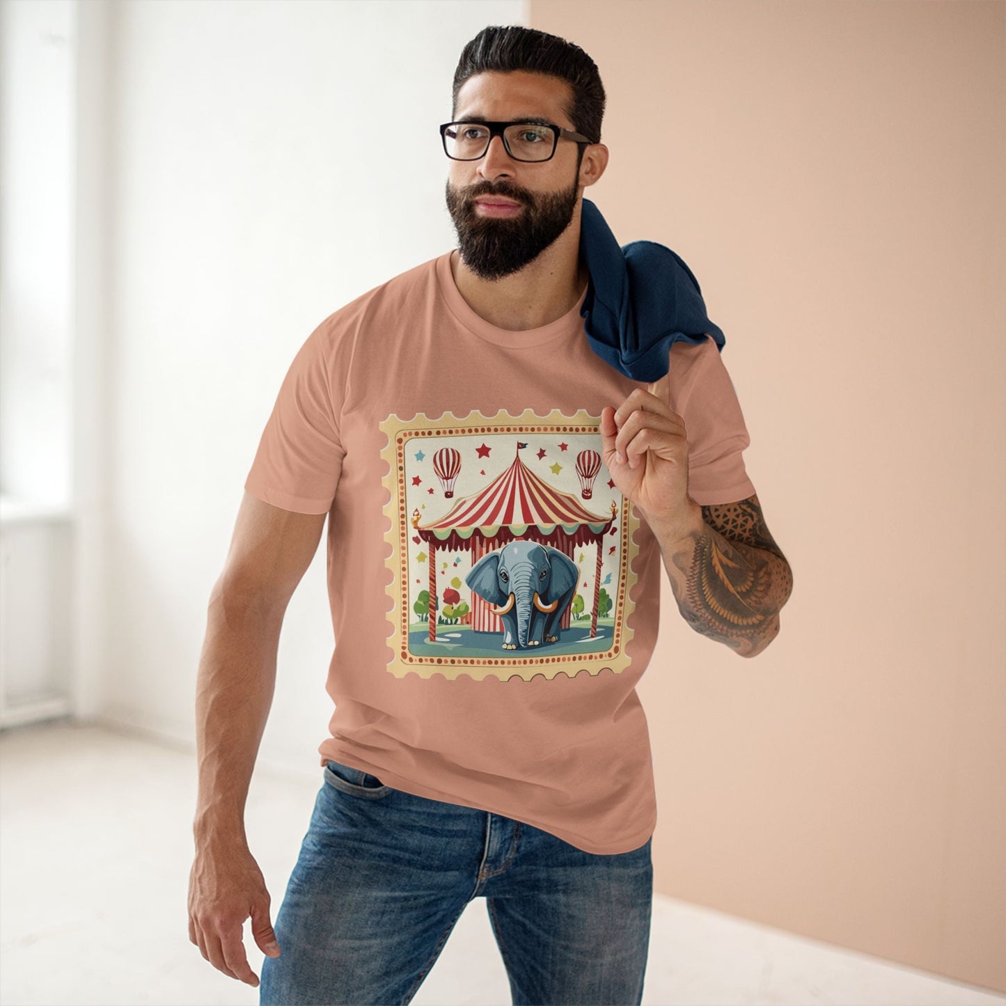 Retro2Nova Stamp Shirt Postage Stamp Art Design Unisex Premium Cotton Tee From Our Art Collection