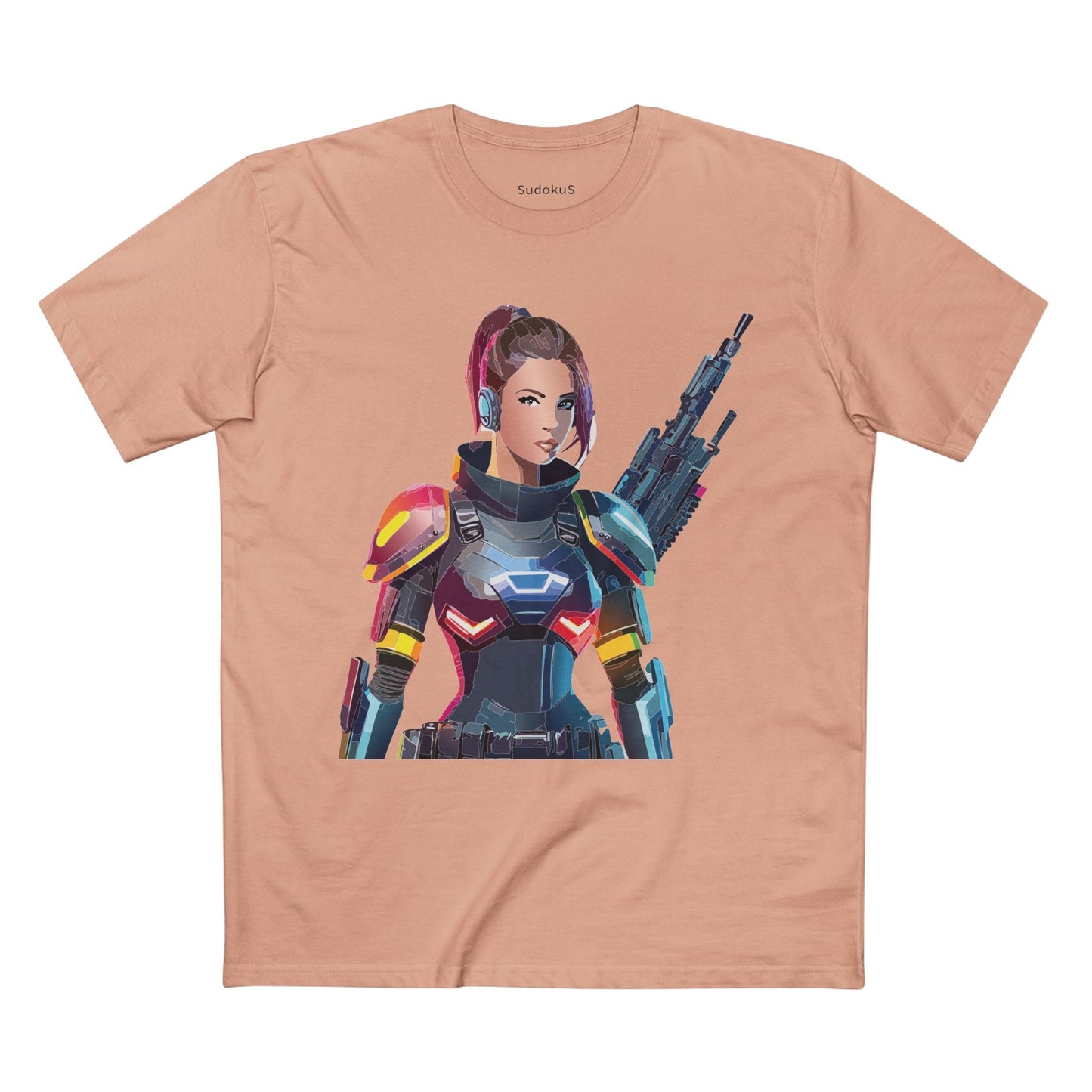 Army-woman Graphic Unisex 100 Cotton Staple Tee 22