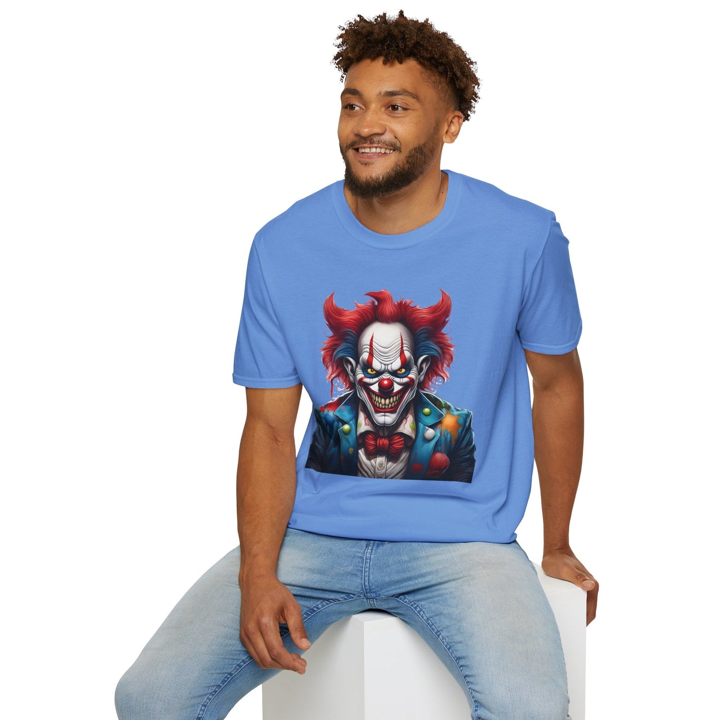 Unisex Clown Shirt With Funny Man Circus Print Tee Gildan Softstyle 64000 Classic Comfort Wear