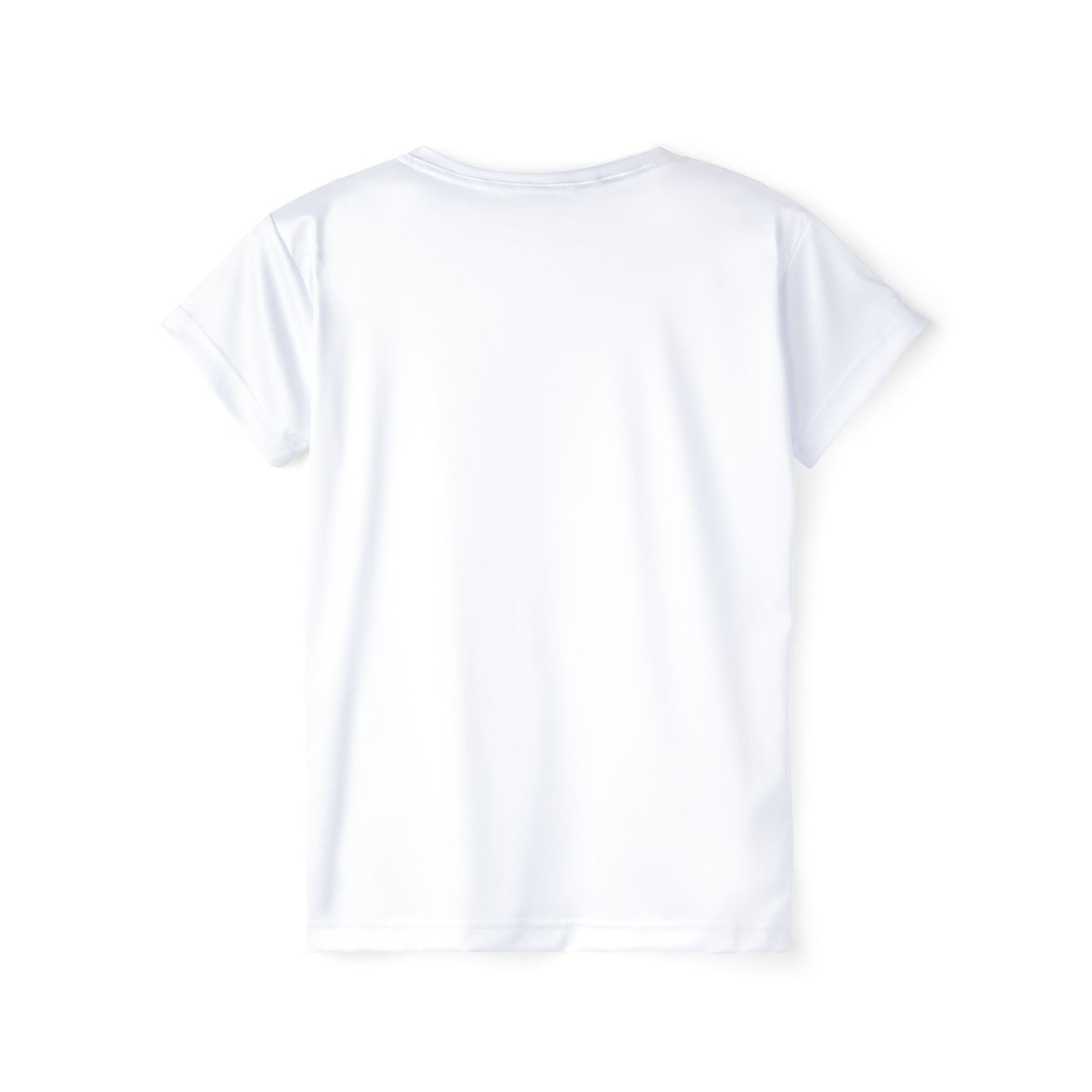 True White Color Print Women's Sports Jersey Short Sleeves Poly Athletic Tee