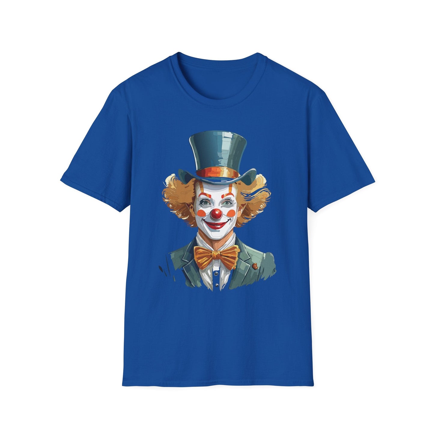Funny Clown Shirt Unisex T Shirt Circus Style Tee With Scary Man Artwork Gildan 64000