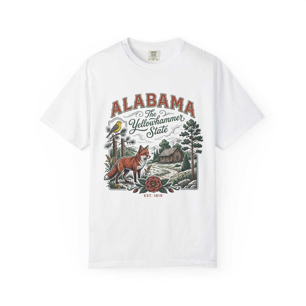 Alabama Graphic Unisex Heavyweight Garment-Dyed Travel Tourist Graphic Gift Tee 100 Cotton Comfort Colors T-Shirt