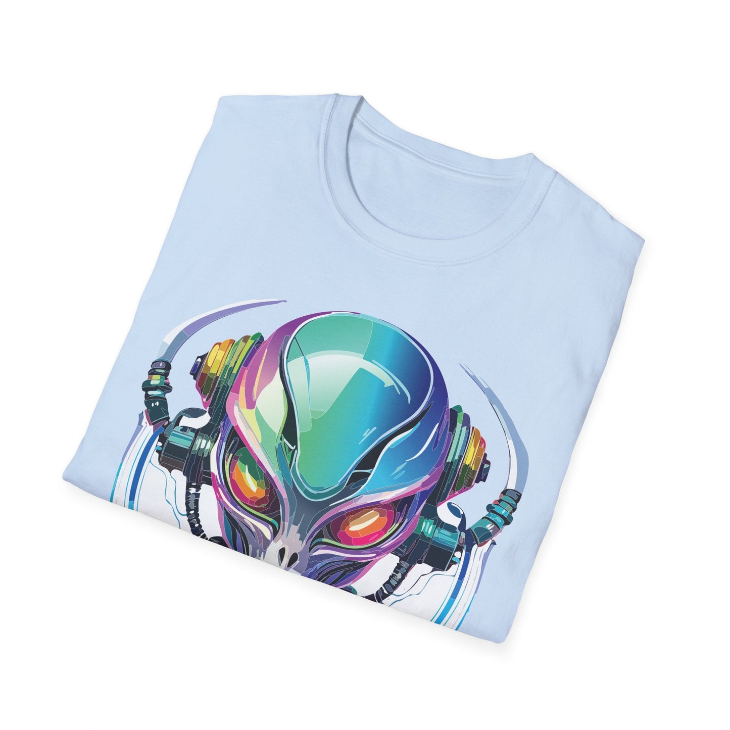 Alien Graphic Unisex Cotton Softstyle UFO Artwork Tee 3