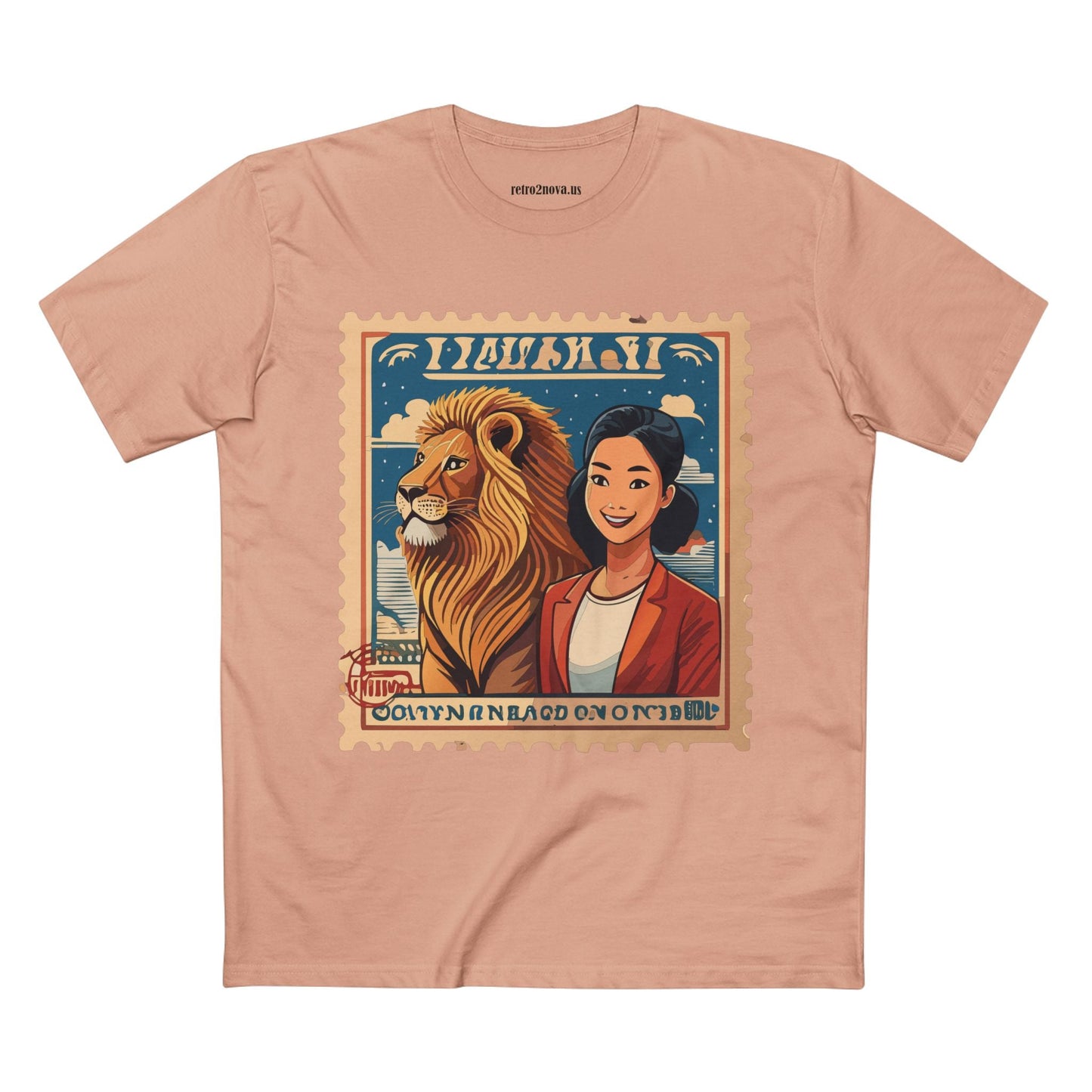 Postage Stamp Shirt PS32 Unisex Premium Cotton Tee With Original Art Design Retro2Nova