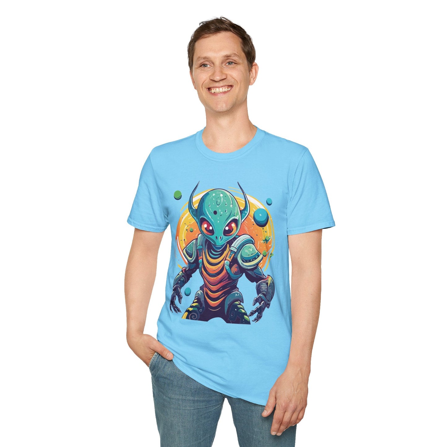 Alien Cosmos Shirt Unisex Softstyle Tee With Alien Art Design Space Theme Graphic Tee