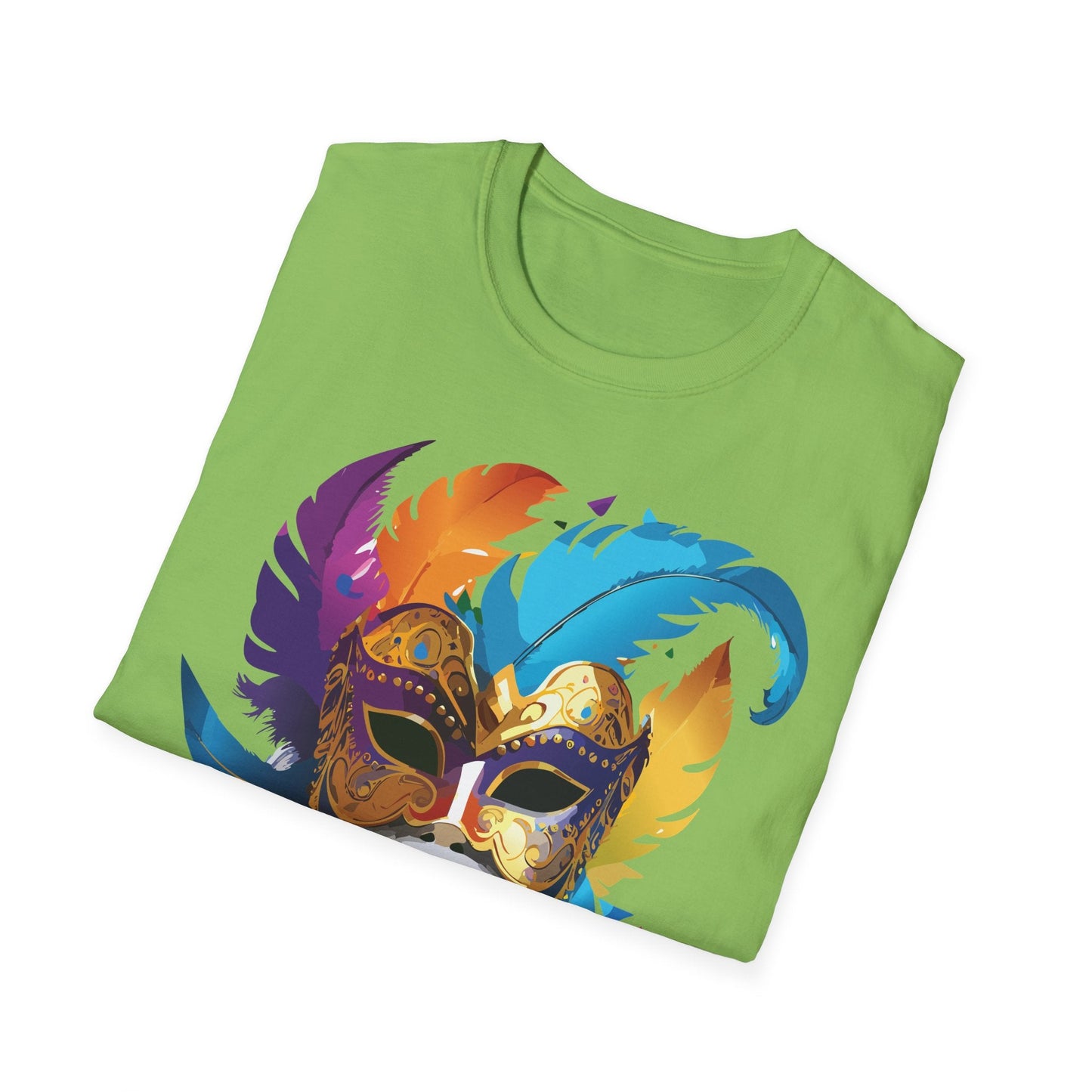 Mask Tee Shirt Unisex Short Sleeve Cotton Tee Art Design Masquerade Gildan Softstyle 64000