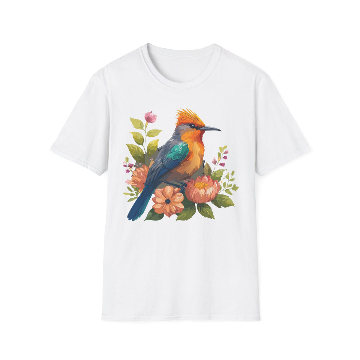Colorful Tropical Bird shirt | Floral Watercolor Bird Illustration