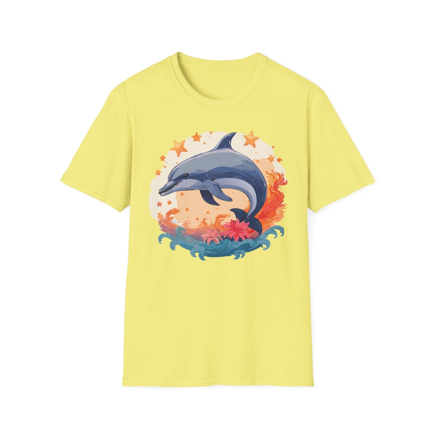 Dolphin Shirt Unisex Tee Gildan Softstyle 64000 100 Percent Ring Spun Cotton Comfort Wear