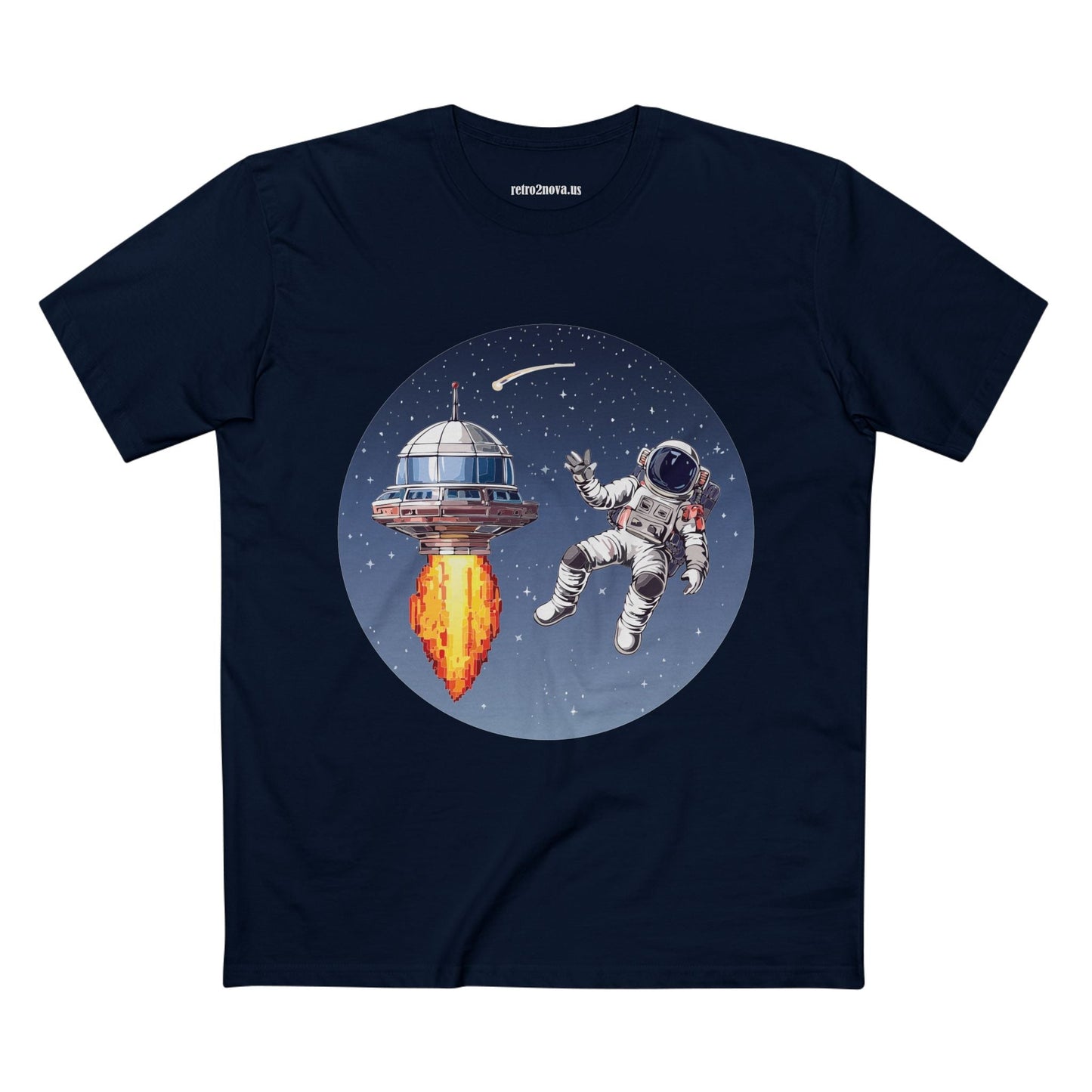 Cosmos Astronaut Shirt Unisex Premium Cotton Tee With Original Art Design Retro2Nova