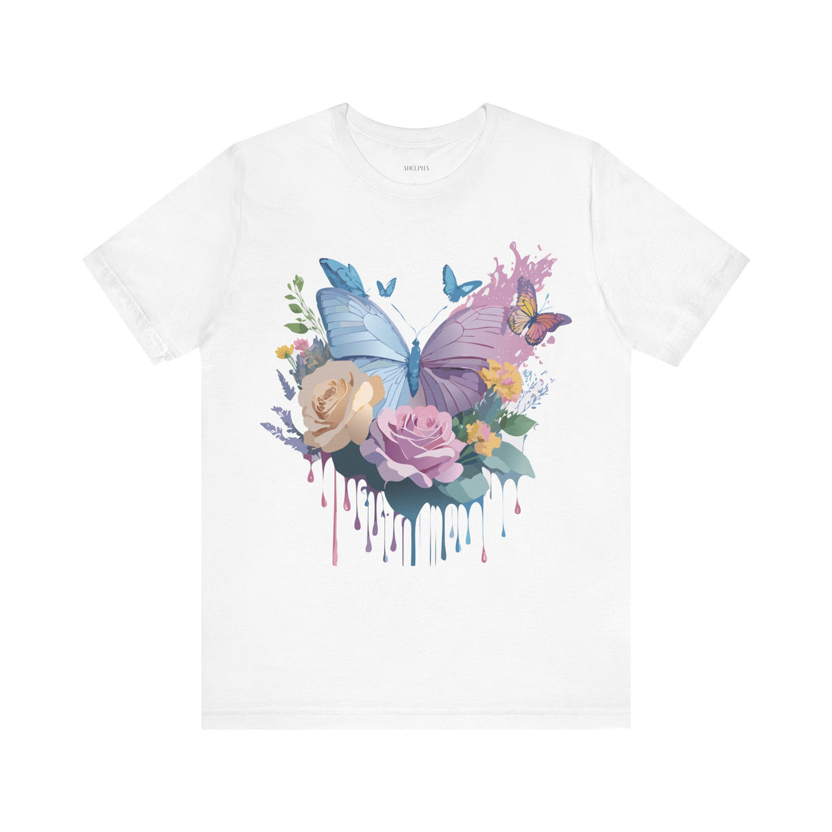 Butterfly Graphic Unisex Cotton Bella+Canvas Tee with Art Design n34