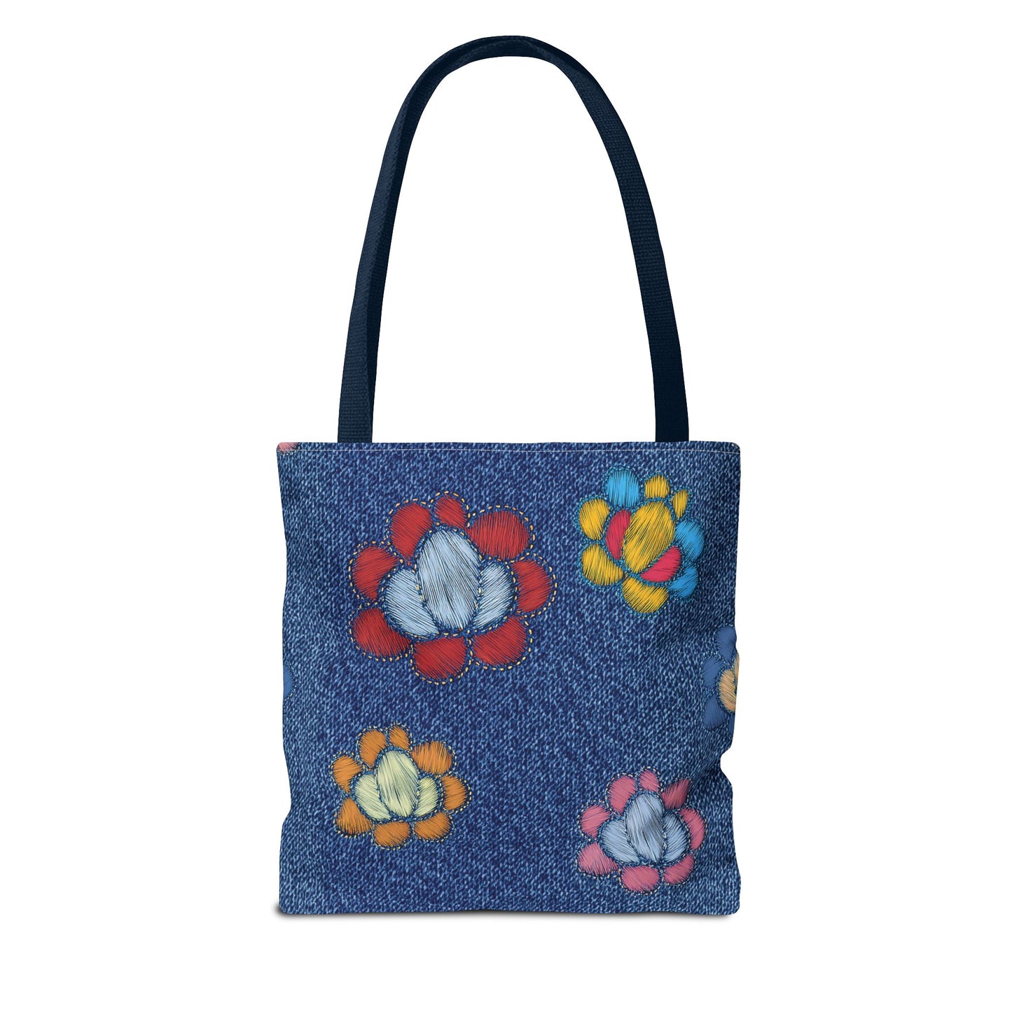 Denim Fabric Imitation Print Unisex Canvas Bag Poly Spun 3 Sizes Tote Bag 159-15