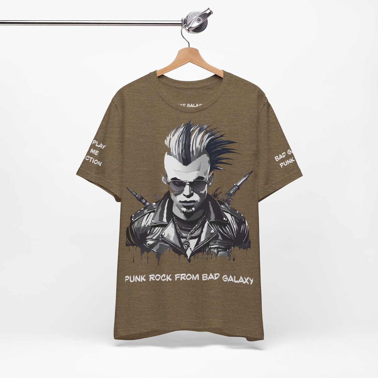 Punk Rock Tee Shirt 100 Percent Cotton Made To Order From Bad Galaxy Eco Friendly Inks USA