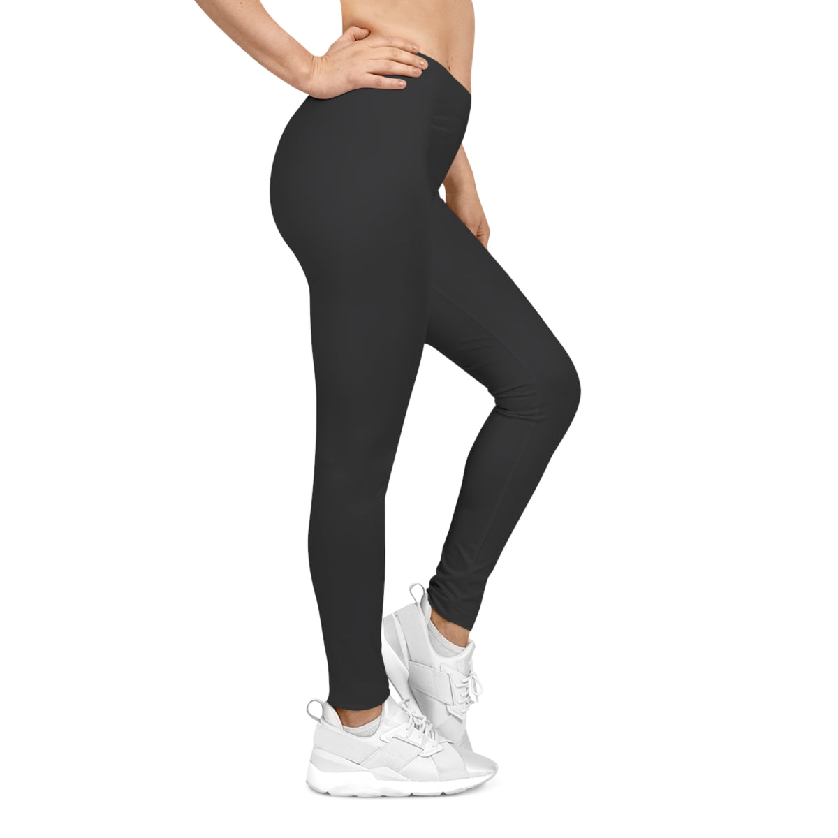 Shadow Dark Grey Color Women's Poly-Span Casual Leggings Everyday Activewear Pants