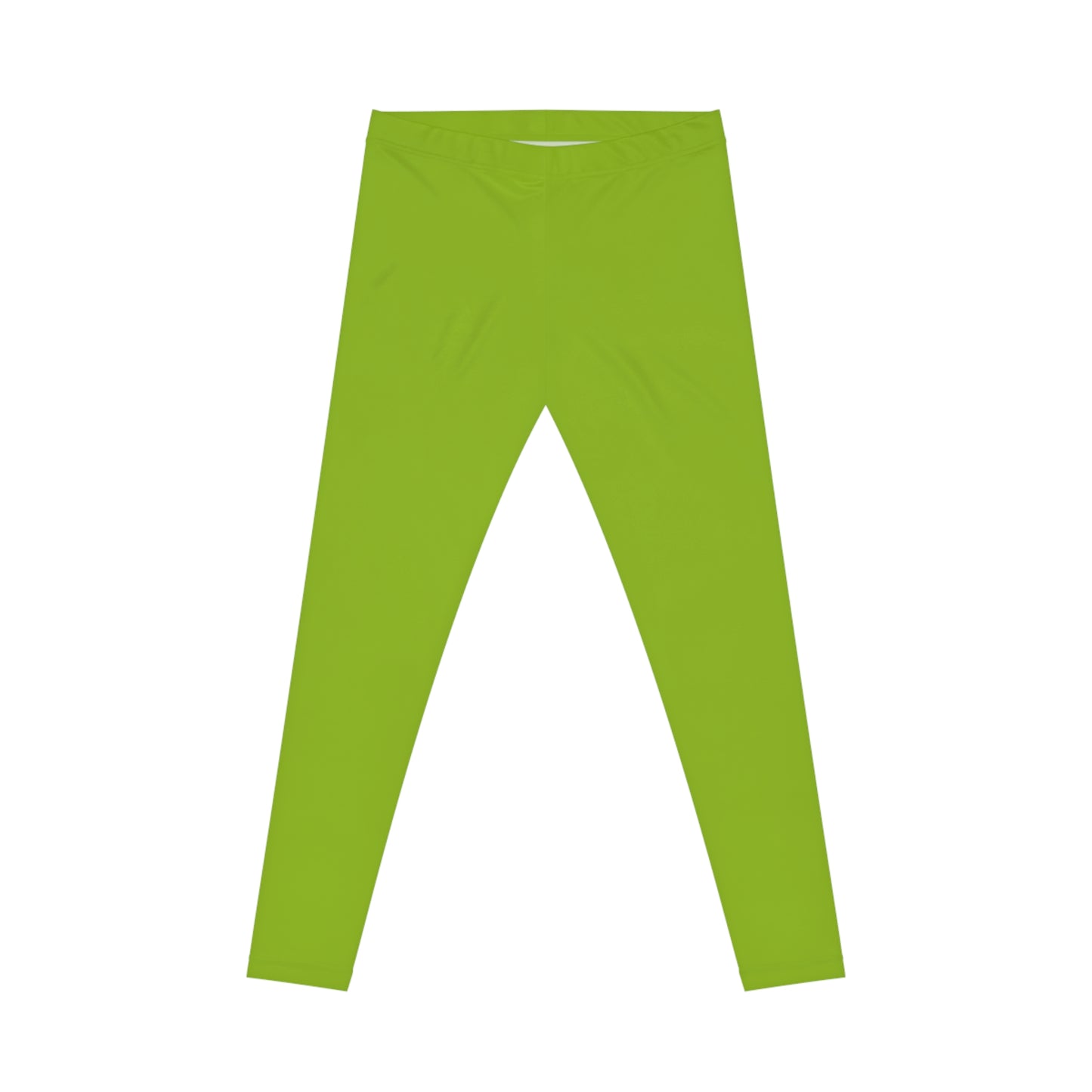 Lime Moss Color Women's Poly-Span Casual Leggings XS-2XL