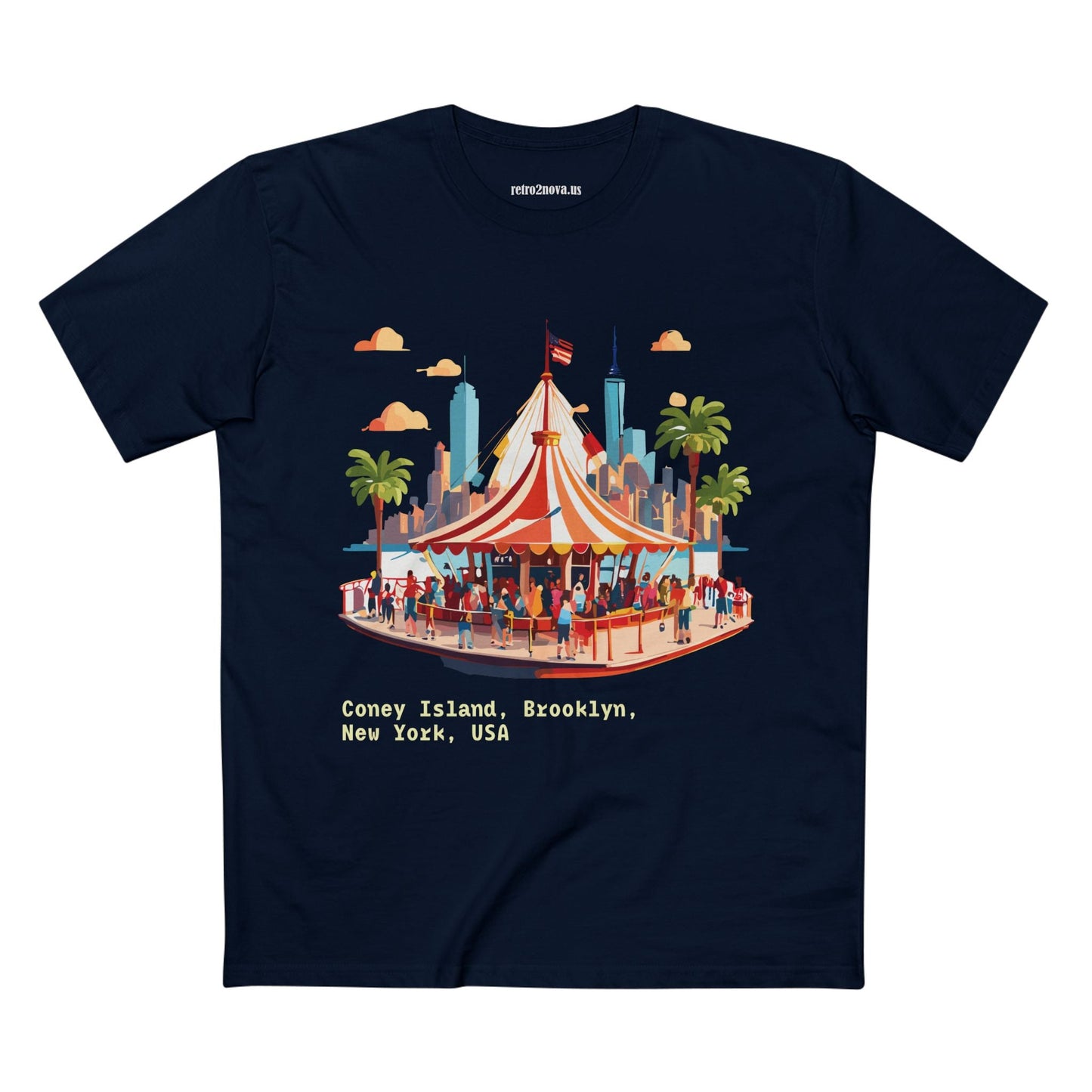 Retro2Nova Unisex Premium Cotton Art Tee With Original Brooklyn Travel Shirt Design
