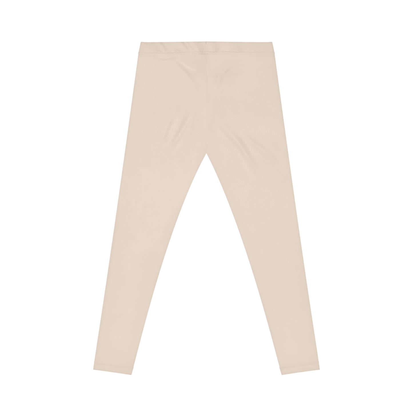 Almond Cream Color Women's Poly-Span Casual Leggings Print Everyday Activewear Pants
