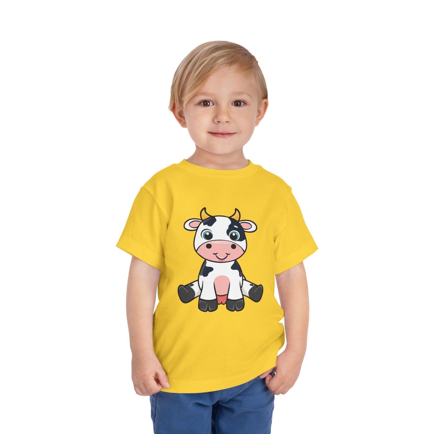 Cute Cow Toddler Short Sleeve Tee - Adorable Kids T-Shirt for Animal Lovers (T2-T5)