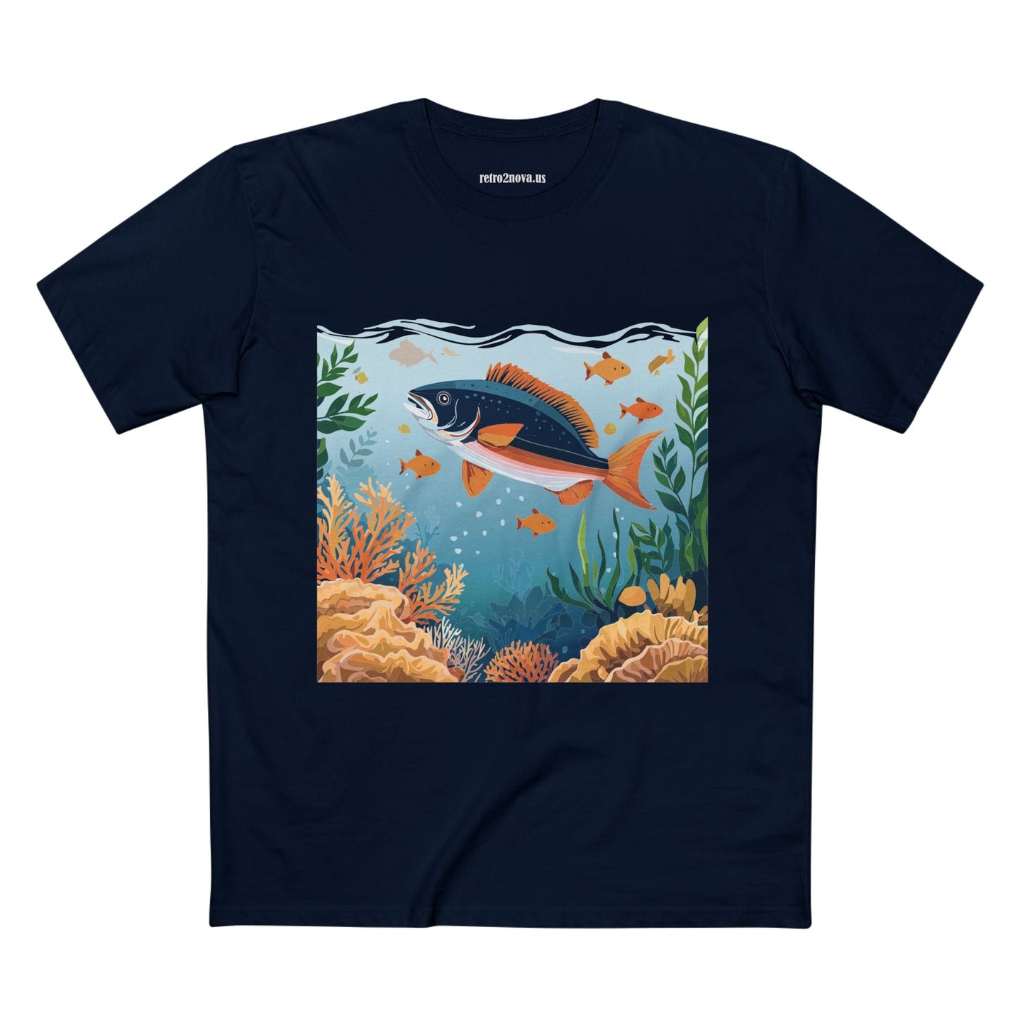 Ocean Shirt Unisex Premium Cotton Tee With Original Art Design From Retro2Nova Art Collection