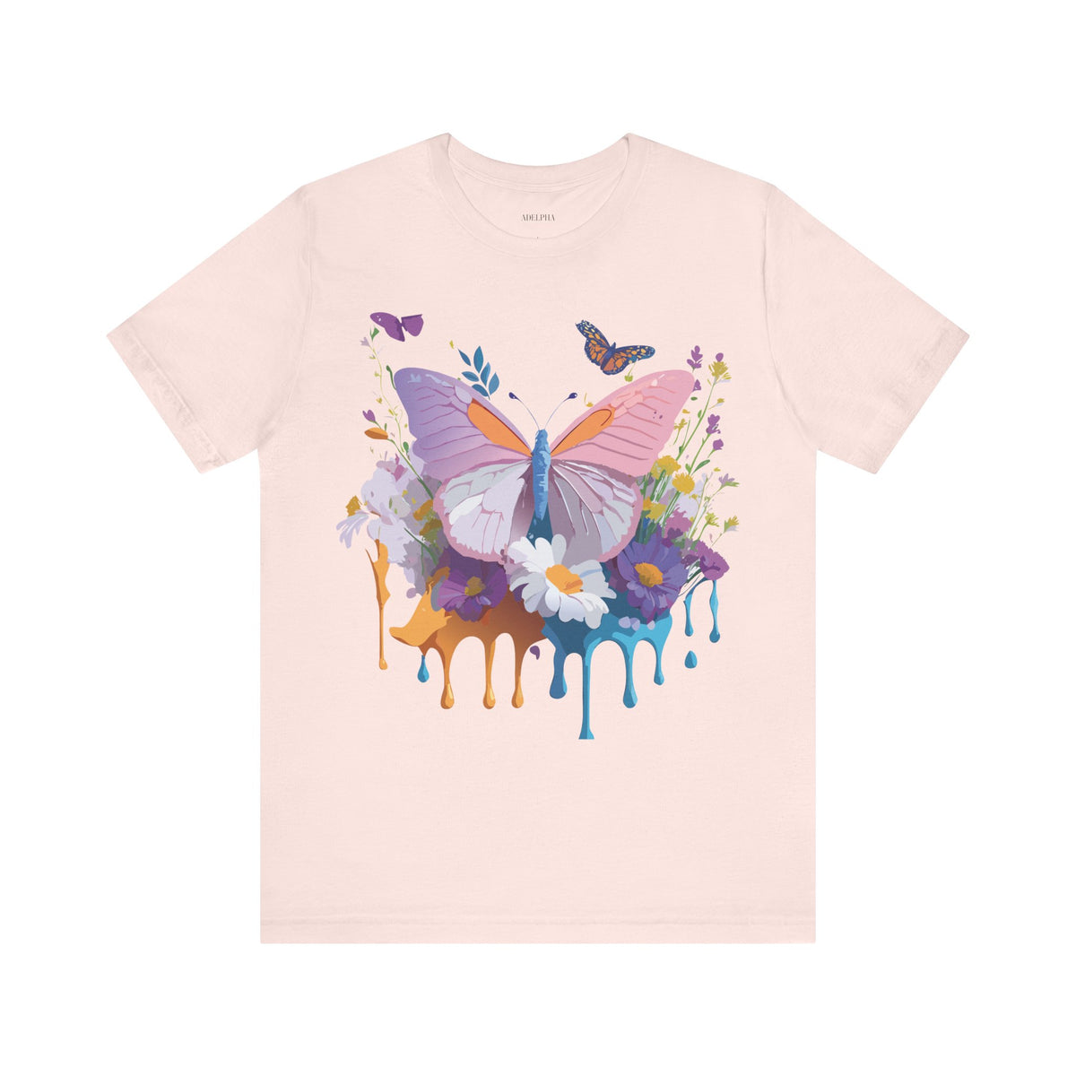Butterfly Graphic Unisex Cotton Bella+Canvas Tee with Art Design n32