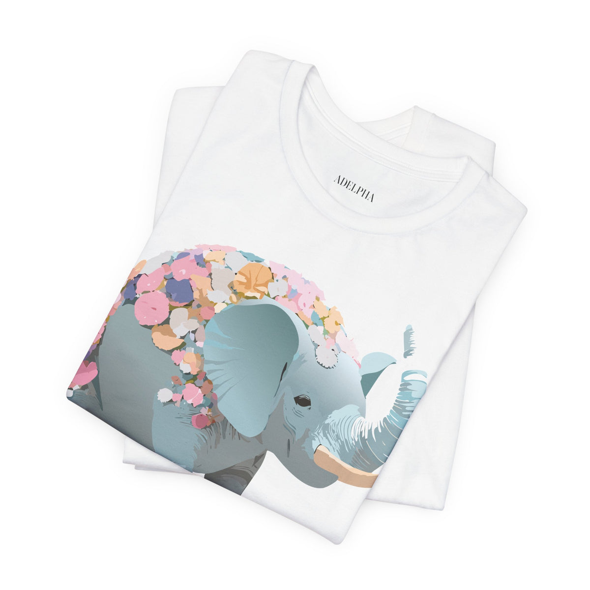 Elephant Graphic Unisex Cotton Bella+Canvas Tee with Art Animal Design e126