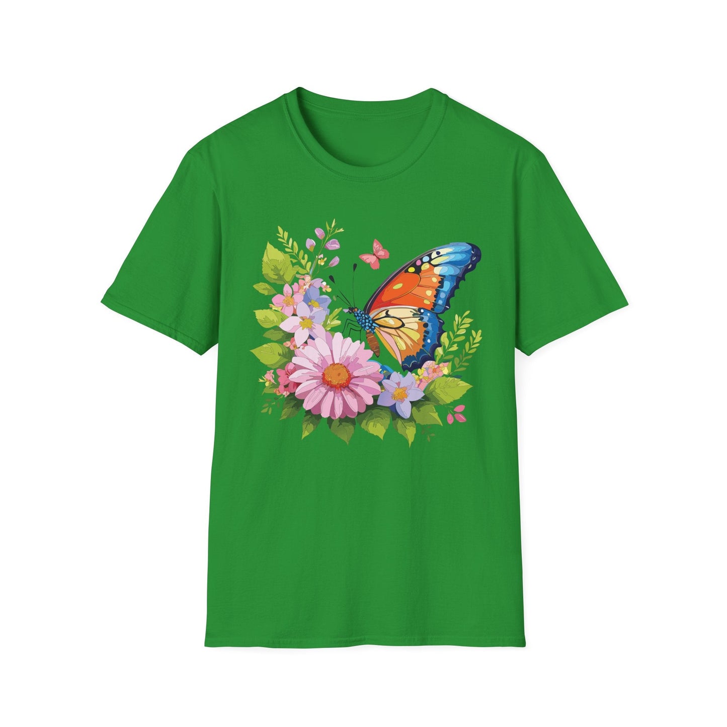 Butterfly T Shirt Unisex Short Sleeve Gildan Softstyle 64000 Monarch Butterfly Design Graphic
