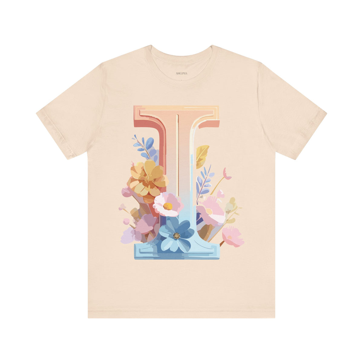 Letter I Graphic Unisex Cotton Bella+Canvas Tee with Art Letter Design