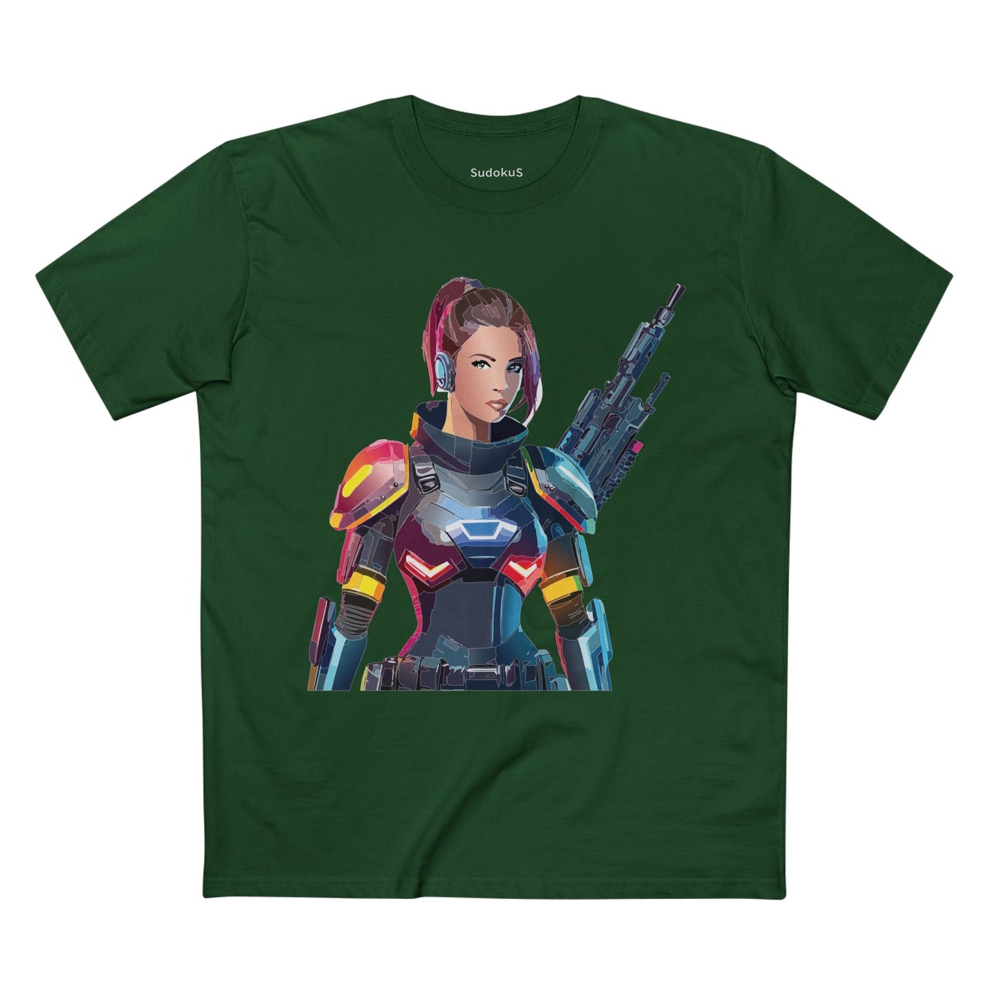 Army-woman Graphic Unisex 100 Cotton Staple Tee 22