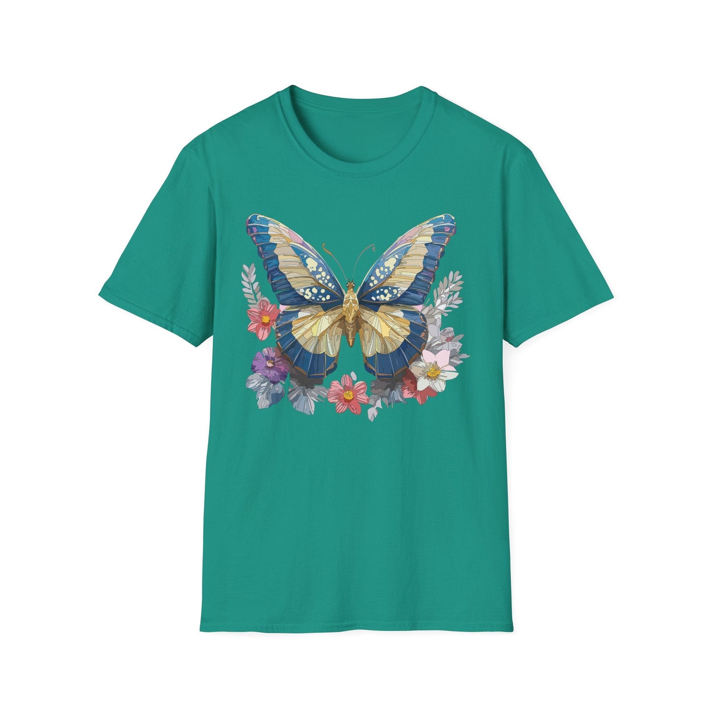 Butterfly Unisex Short Sleeve Tee Shirt Gildan Softstyle 64000 Monarch Design Graphic Tee