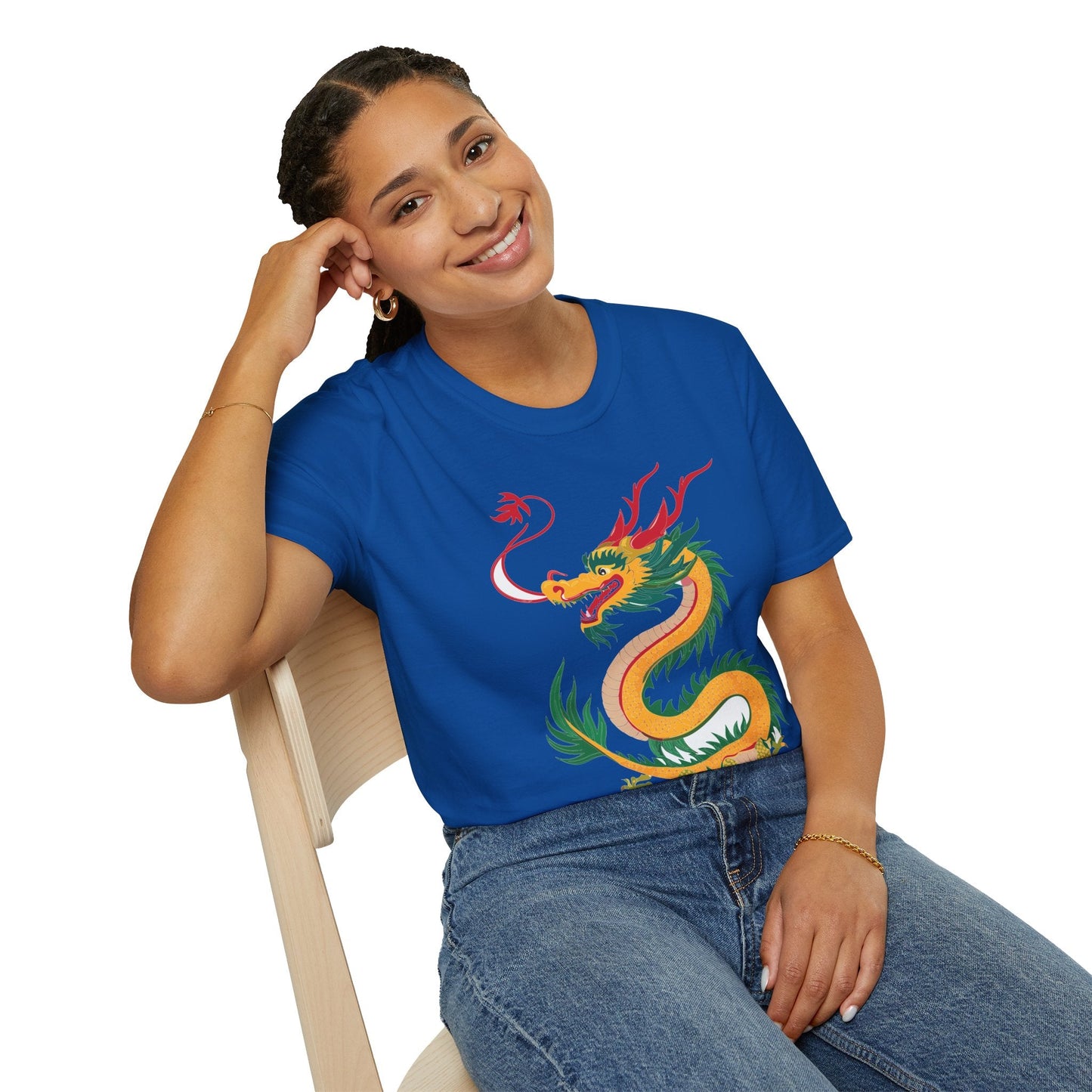 Dragon Graphic Unisex Cotton Softstyle Art Design Tee With Animals 7