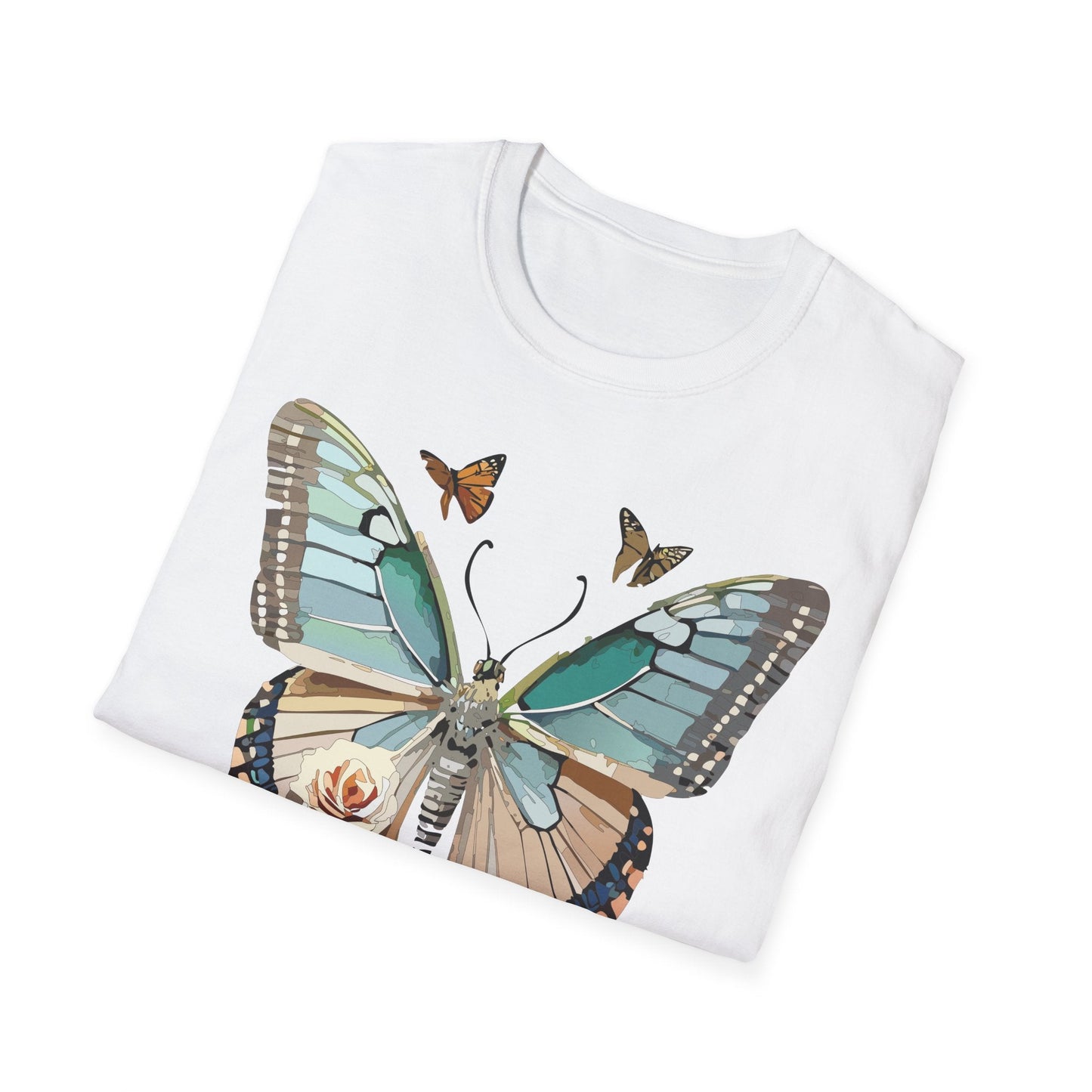Butterfly Shirt Unisex T Shirt Monarch Print Softstyle Premium Gildan 64000 Cotton Tee