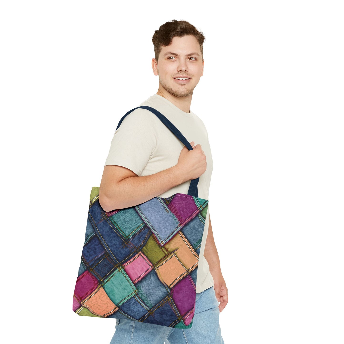 Denim Canvas Bag, Tote Bag Denim Printify