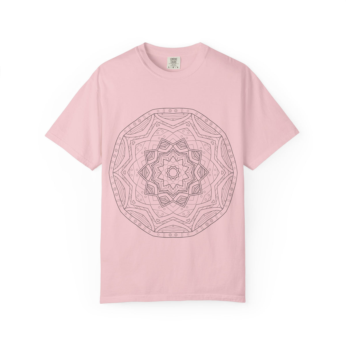 Unisex Garment Dyed Cotton T-Shirt with Mandala Graphic Design