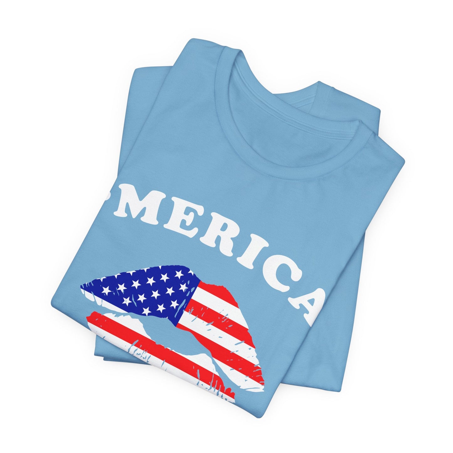 American Flag Lip Graphic Unisex Cotton T-Shirt a9