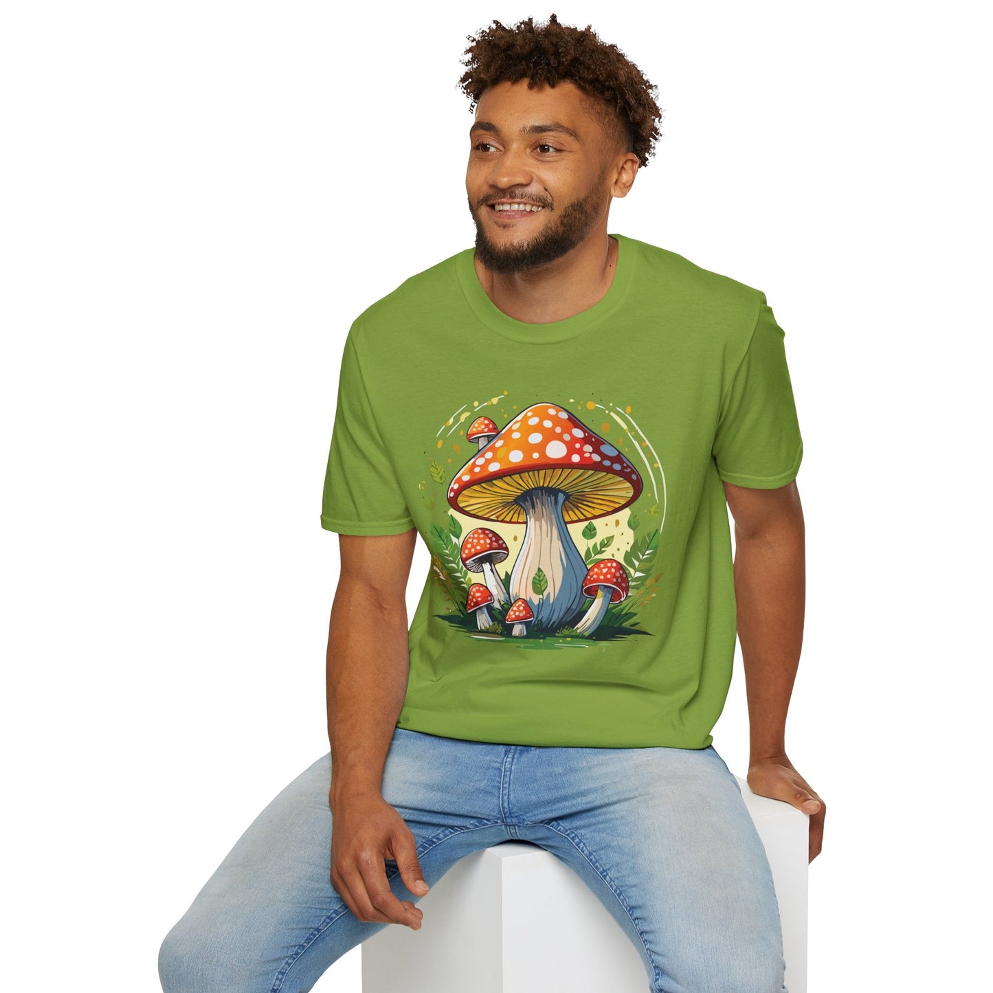 Mashroom Tee Shirt Unisex Funny Mashroom Design Softstyle 64000 Ring Spun Cotton Tee