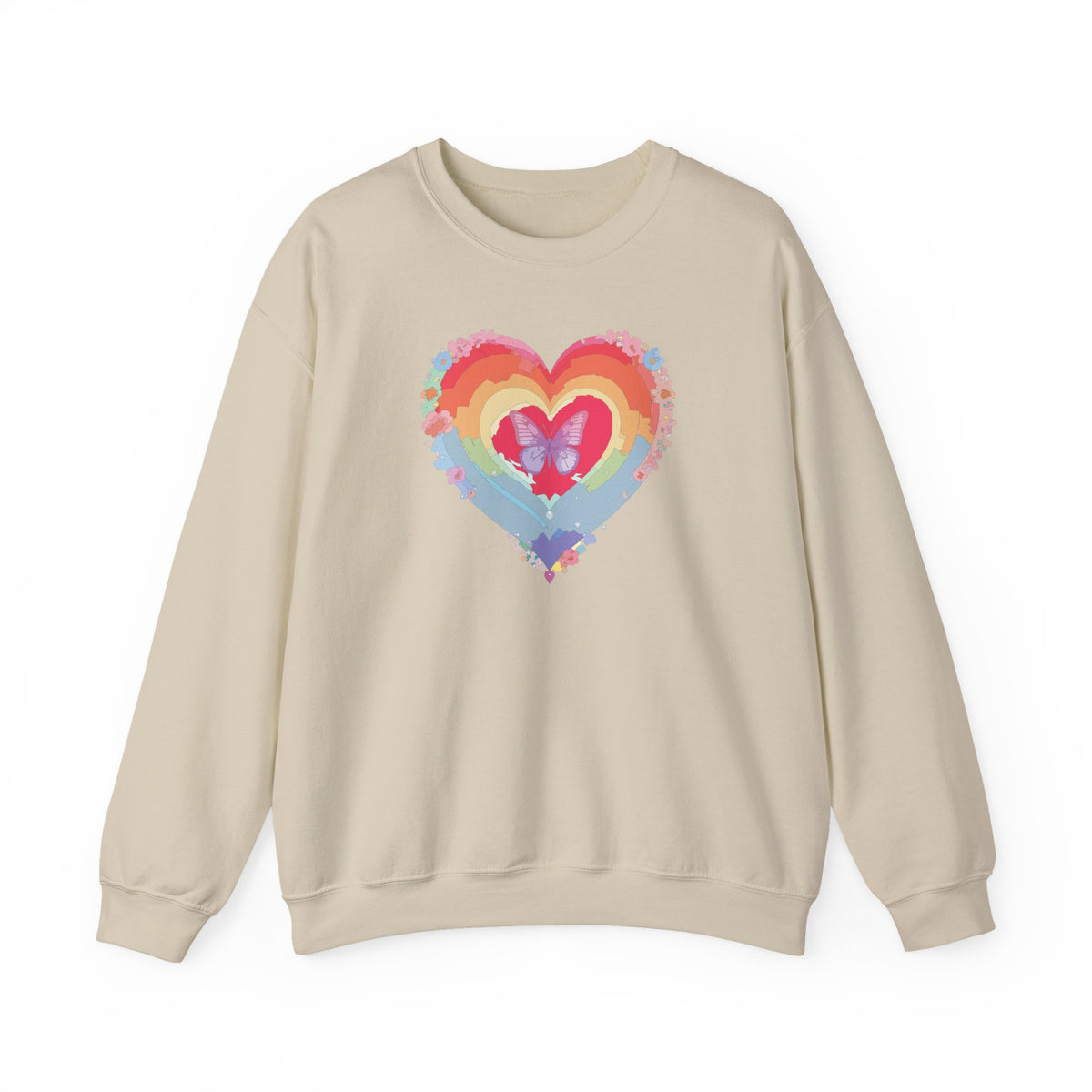 Rainbow Heart Sweatshirt, Floral Heart Sweatshirt, Floral Love Sweatshirt, Valentine's Day Sweatshirt, Rainbow Heart Floral Sweatshirt 116