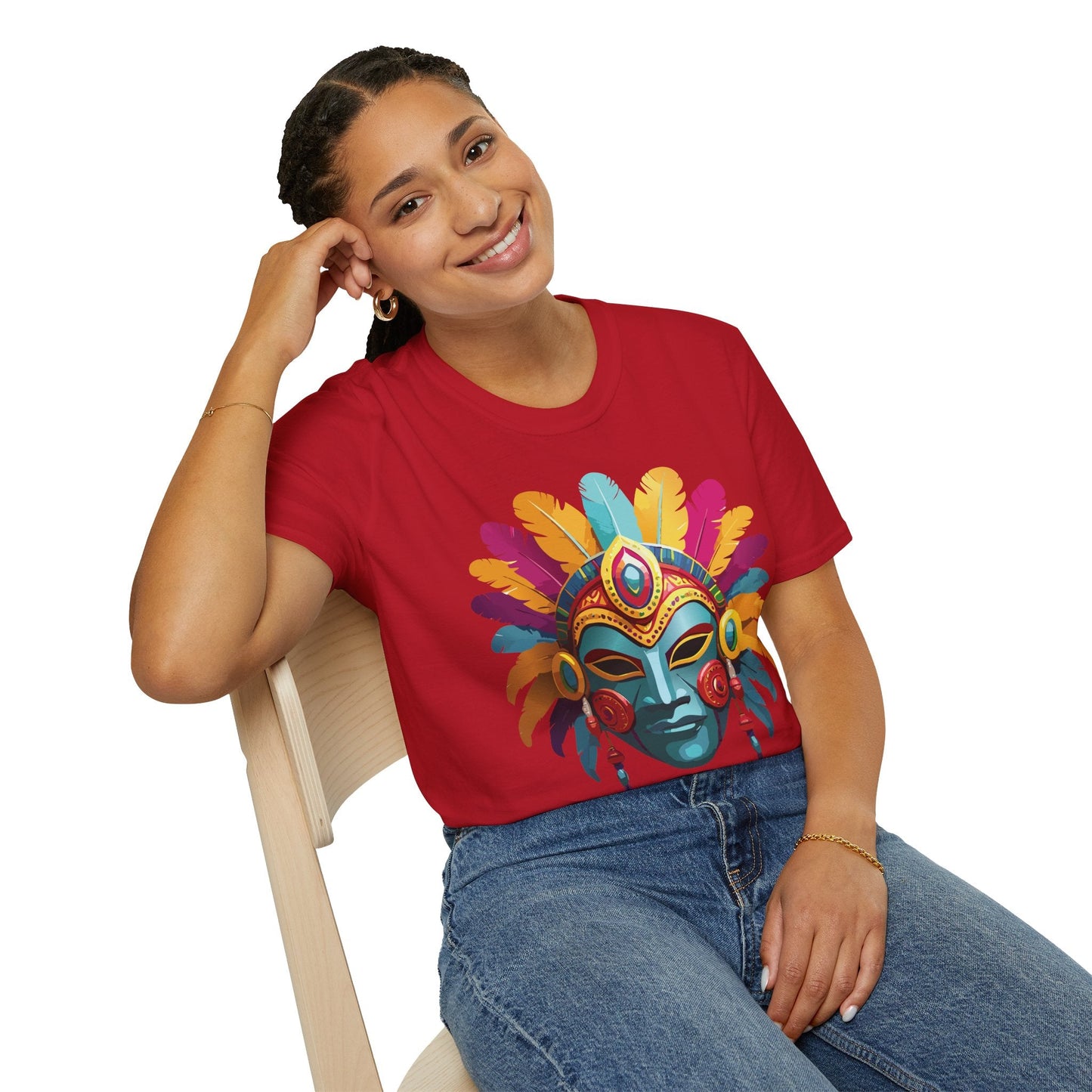 Mask Graphic Unisex Cotton Masquerade Design Artwork Tee 26