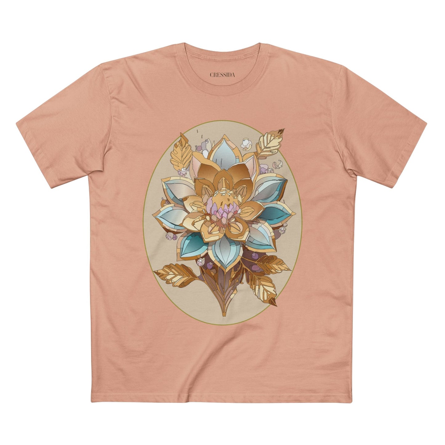 Floral Graphic T-Shirt Unisex 100 Cotton Art Design with Antique Flowers Tee 26