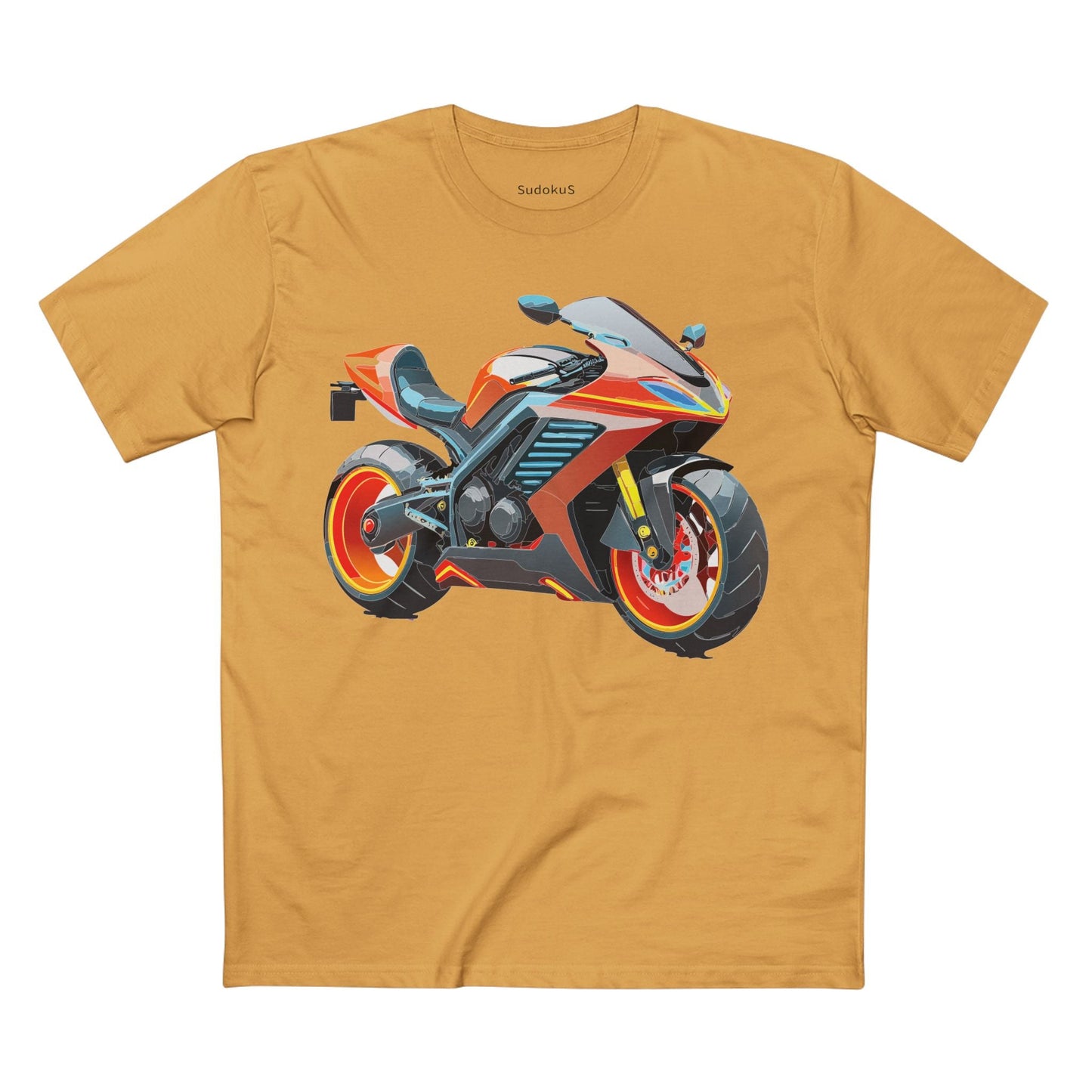 Moto Bike Graphic Unisex 100 Cotton Staple Tee 32
