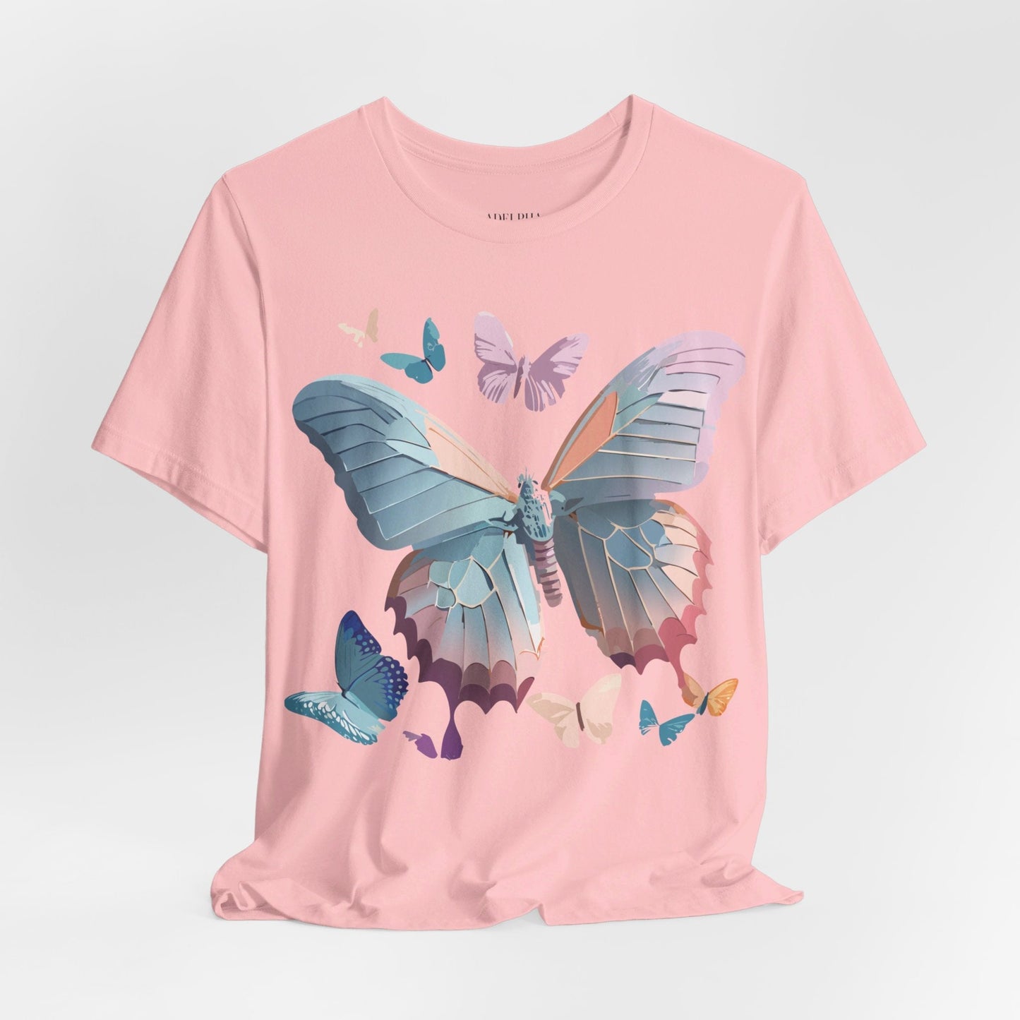 Butterfly Graphic Short Sleeve Tee Unisex Vintage Art Shirt By Adelpha