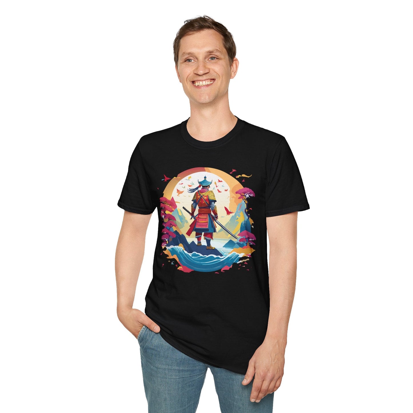 Samurai Shirt Unisex Tee Made With 100 Percent Ring Spun Cotton Soft Durable Comfort Gildan 64000