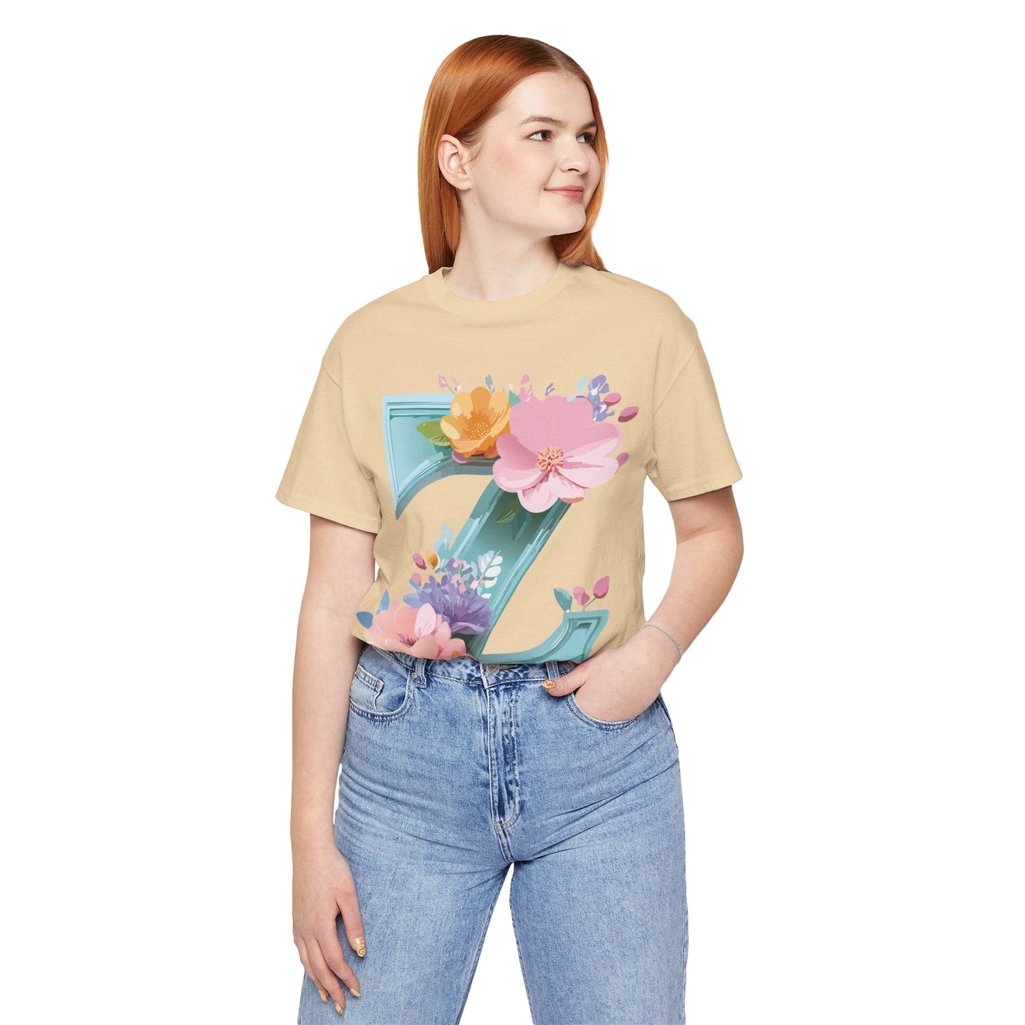 Letter Z Graphic Tee Unisex Jersey Short Sleeve Vintage Inspired Artwork