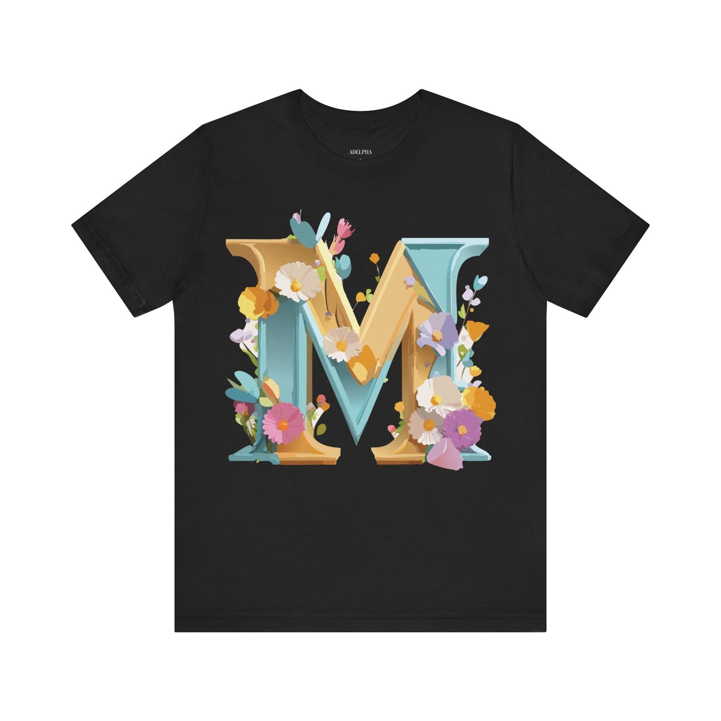 Letter M Shirt Unisex Graphic Tee From Adelpha Vintage Inspired Art Short Sleeve Jersey