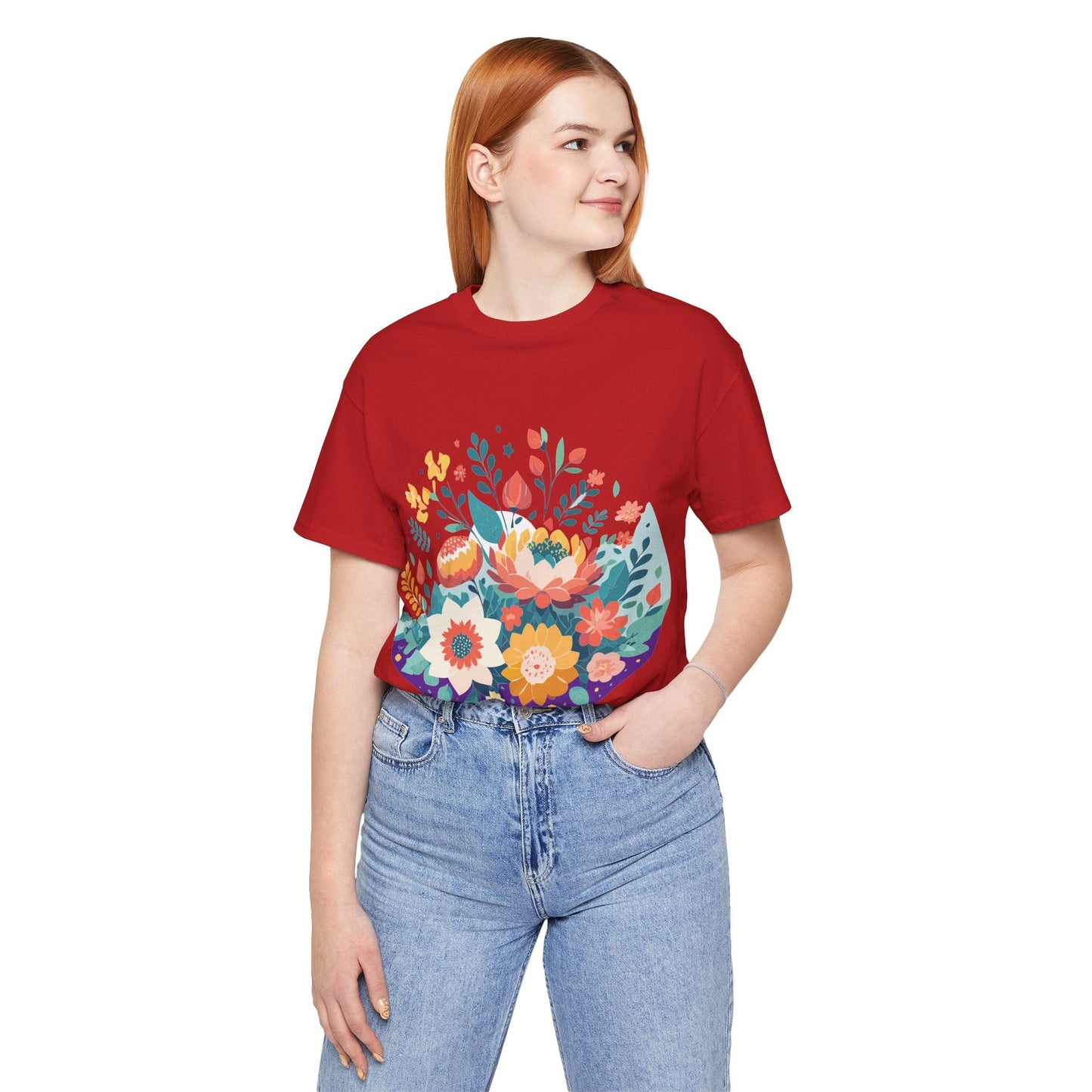 Flowers Shirt Floral Shirt Unisex Jersey Short Sleeve Tee Breathable Fabric Free Shipping