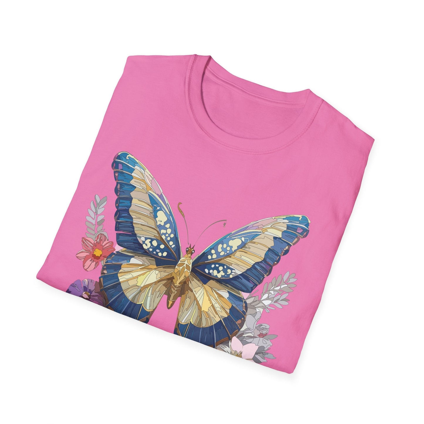Butterfly Unisex Short Sleeve Tee Shirt Gildan Softstyle 64000 Monarch Design Graphic Tee